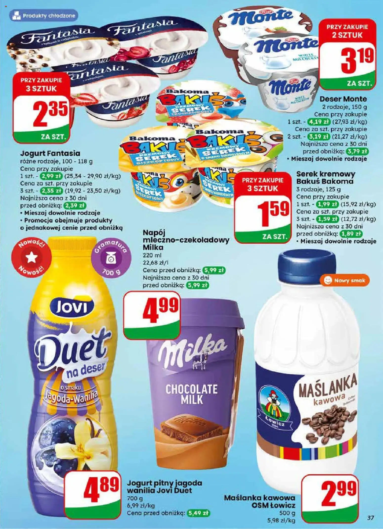 Dino Gazetka od 25.02.2026 | Strona: 37 | Produkty: Cream cheese, Serek, Jogurt pitny, Milka