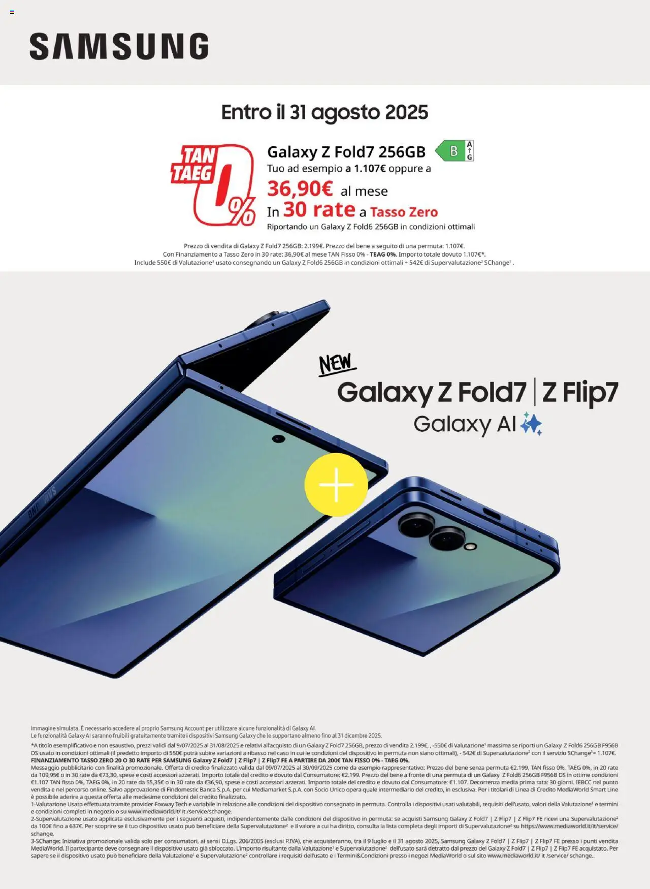 Volantino Media World del 11.08.2025 | Pagina: 29 | Prodotti: Samsung Galaxy, Samsung