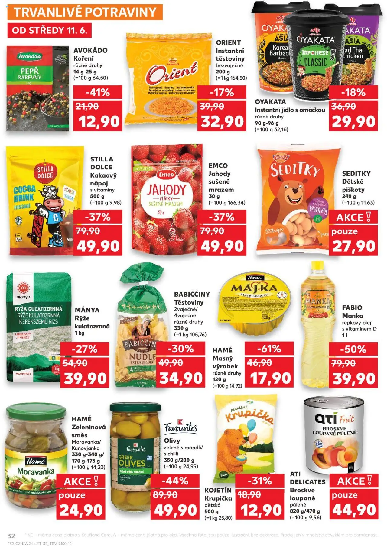Kaufland leták - Chomutov od 11.06.2025 | Strana: 32 | Produkty: Řepkový olej, Vitamíny, Avokádo, Nudle