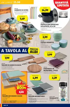 Volantino Aldi del 25.08.2025 | Pagina: 18 | Prodotti: Microonde, Tagliere, Tovagliette, Ciotola