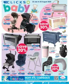 Clicks Specials │ valid from 22.07.2025 | Page: 51 | Products: Cradle, Pillow, Table, Chair