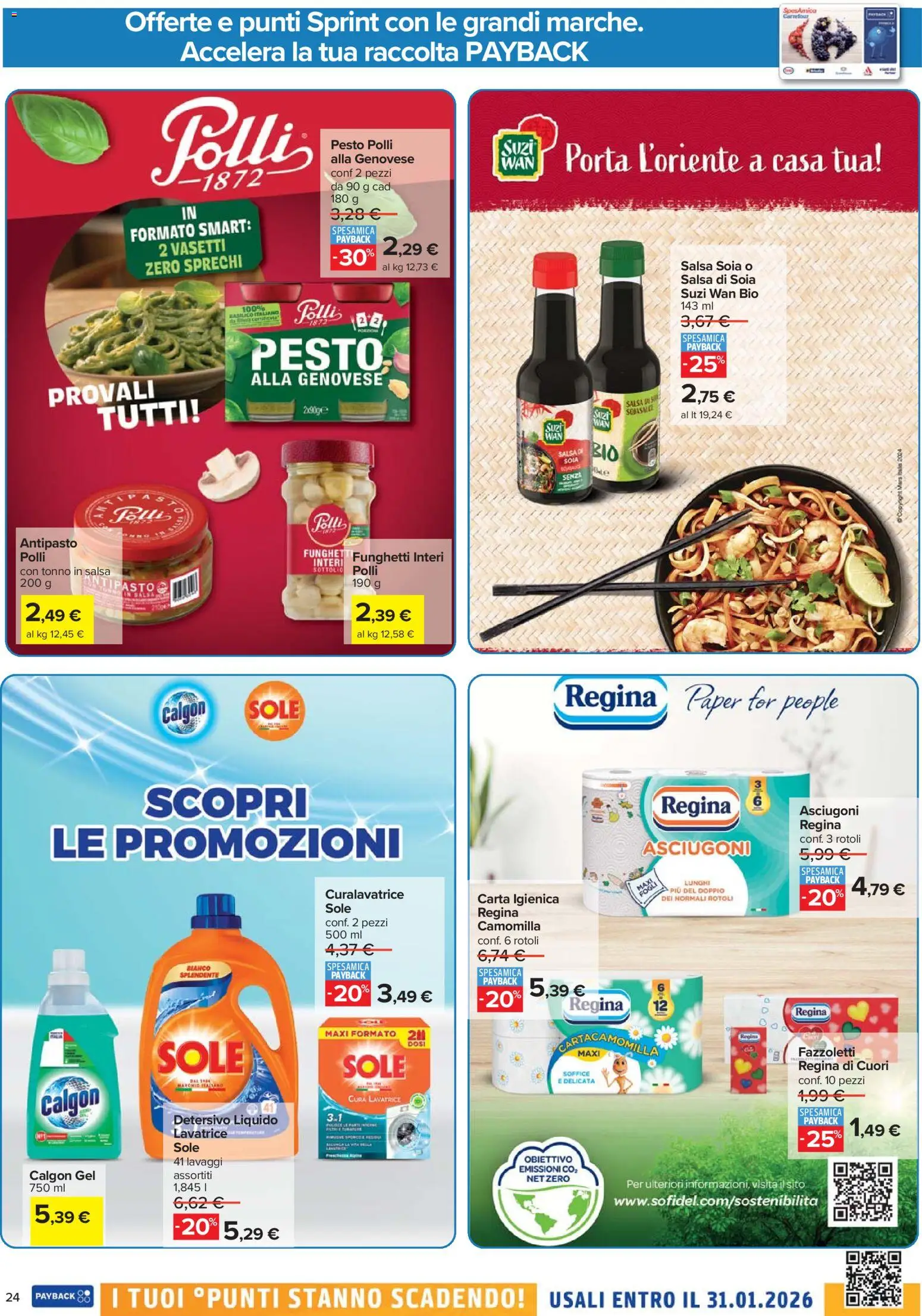 Volantino Carrefour del 17.11.2025 | Pagina: 24 | Prodotti: Fazzoletti, Lavatrice, Pesto, Tonno