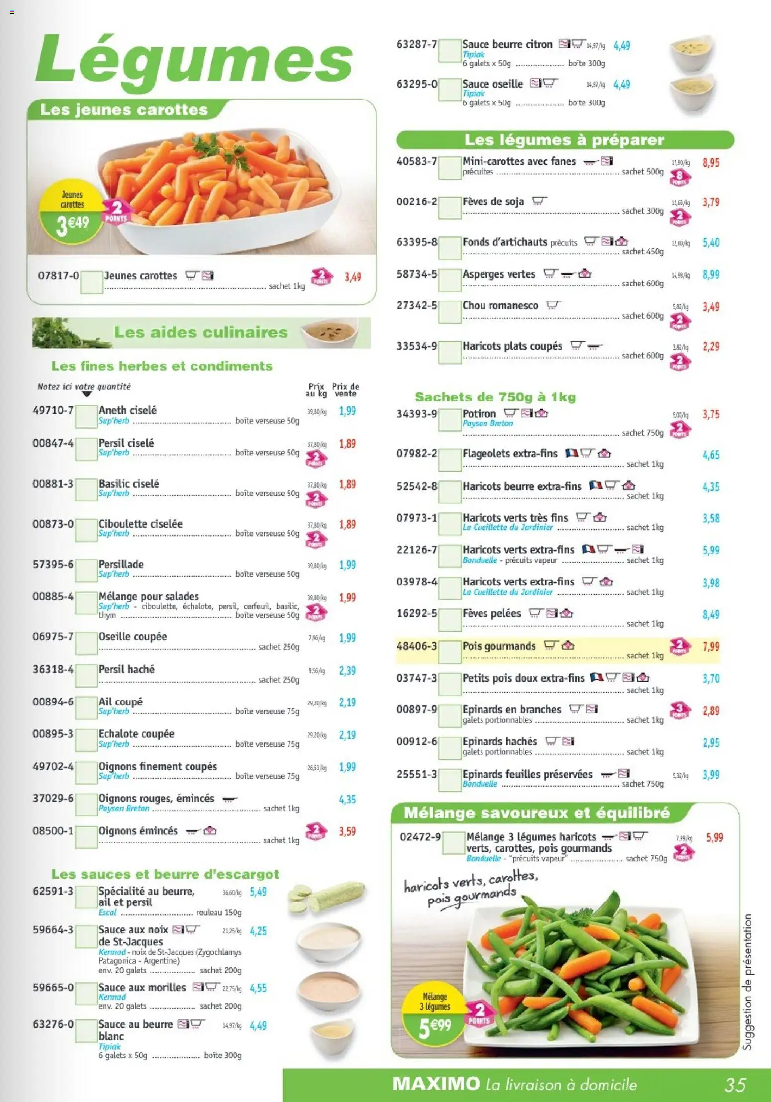 {H1} | Page: 35 | Produits: Échalote, Rouleau, Oignons, Noix