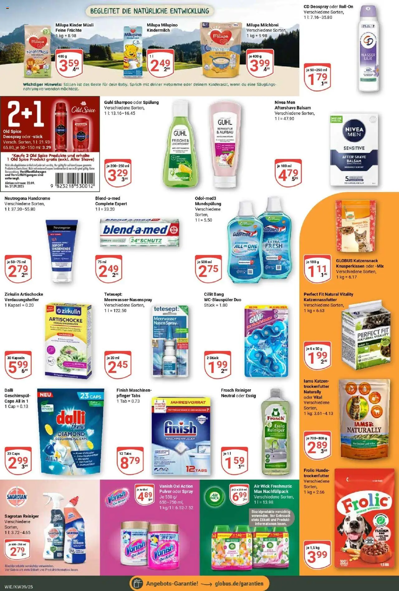 Globus prospekt Waghäusel	 – gültig ab 21.09.2025 | Seite: 20 | Produkte: Musli, Essig, Shampoo, Deospray