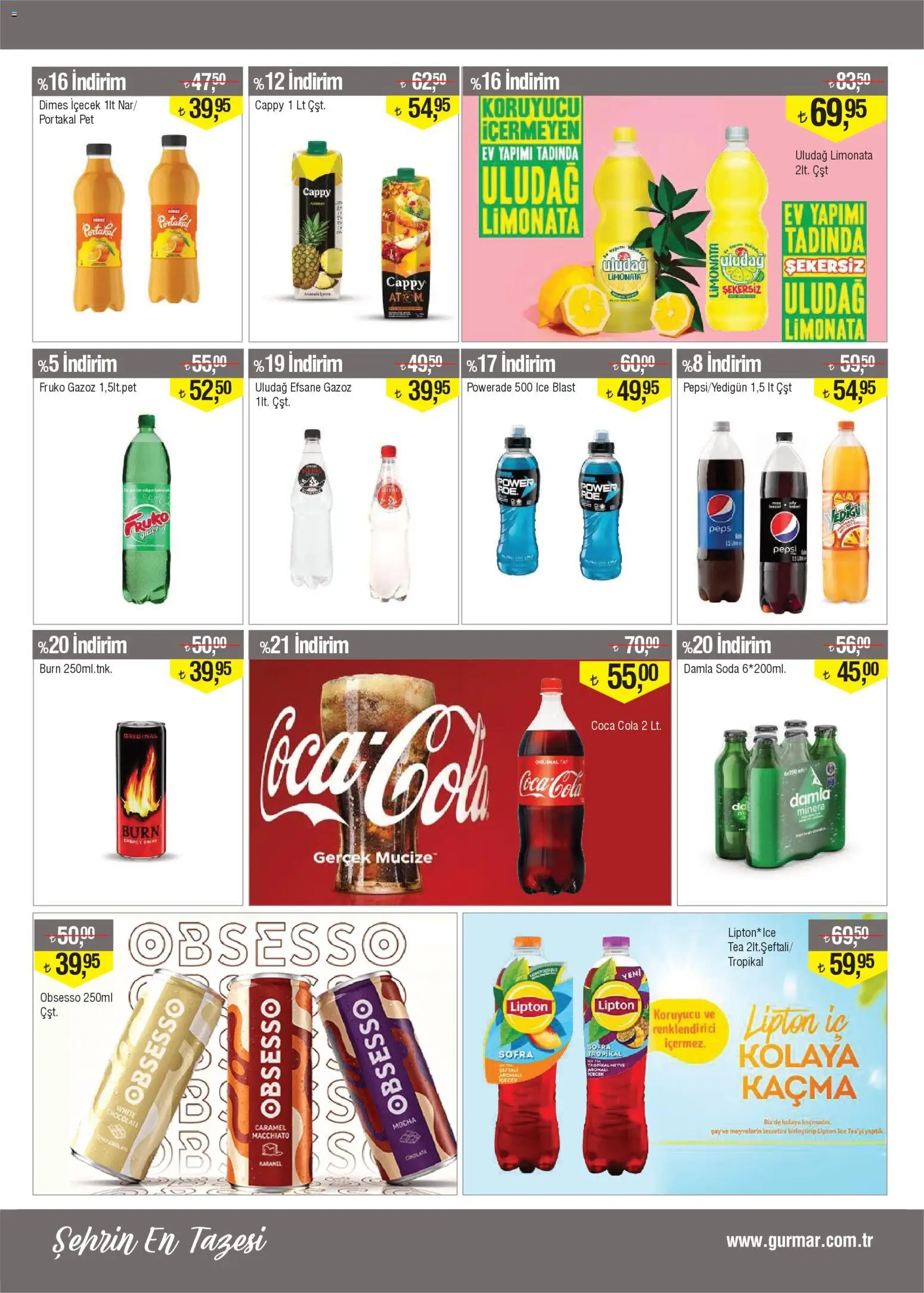 Gürmar Katalog - 15.11.2025 tarihinden itibaren geçerlidir | Sayfa: 9 | Ürünler: Limonata, Portakal, Soda