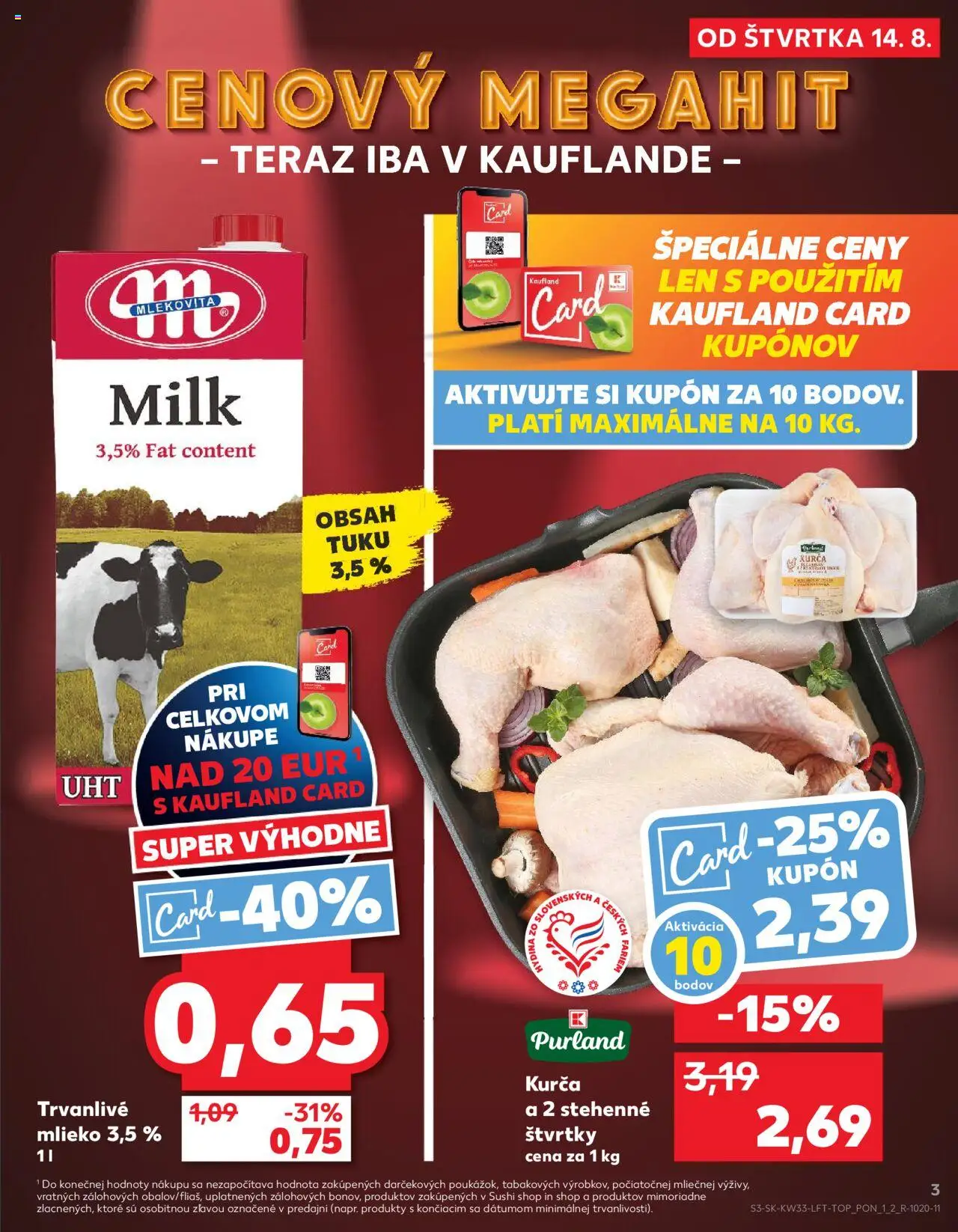Kaufland SK akciós ujság - amely érvényes a következő dátumtól: 14.08.2025 | Oldal: 3 | Termékek: Sushi