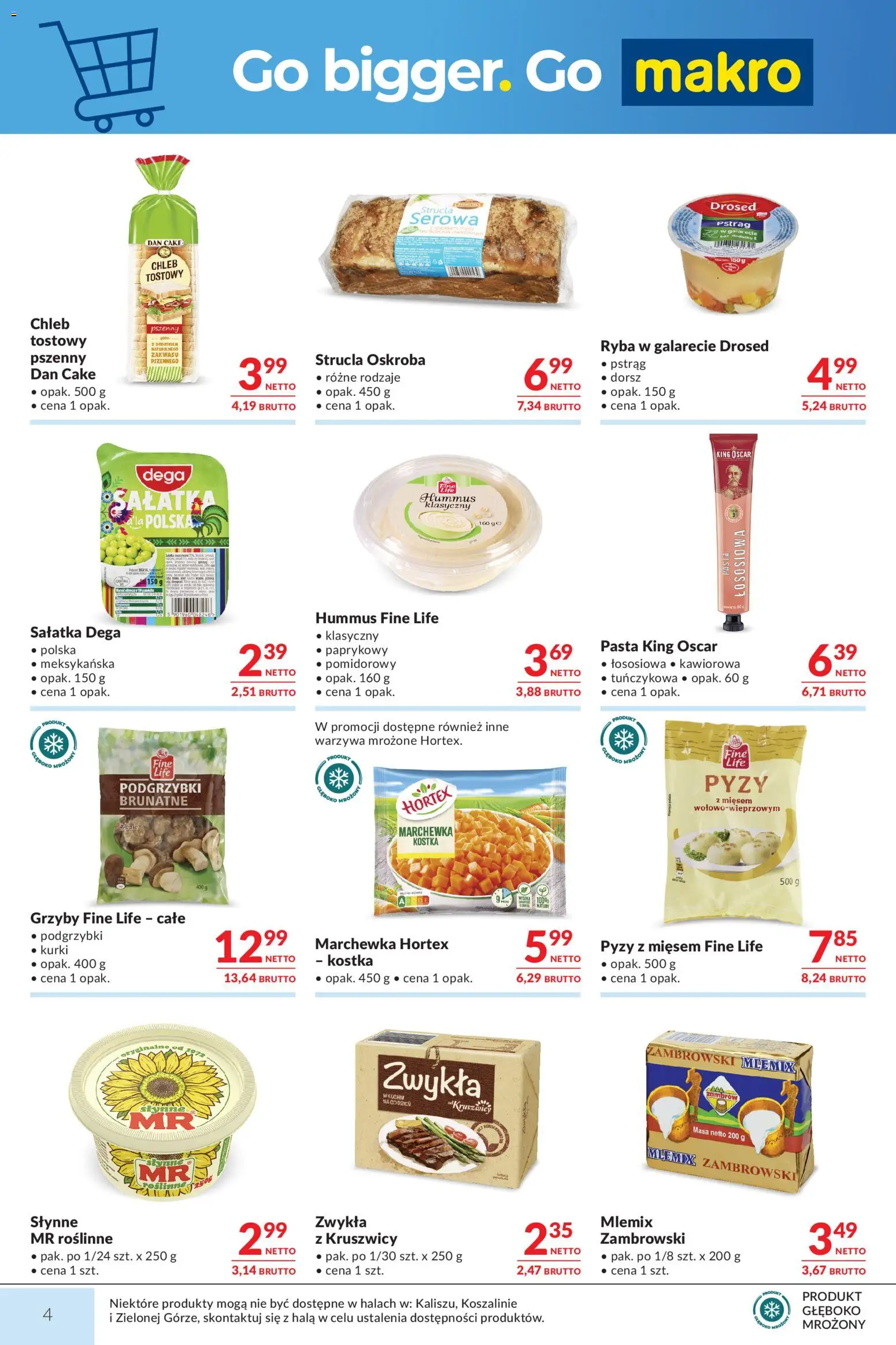 Makro Gazetka od 03.02.2026 | Strona: 4 | Produkty: Chleb tostowy, Chleb, Marchewka, Sałatka