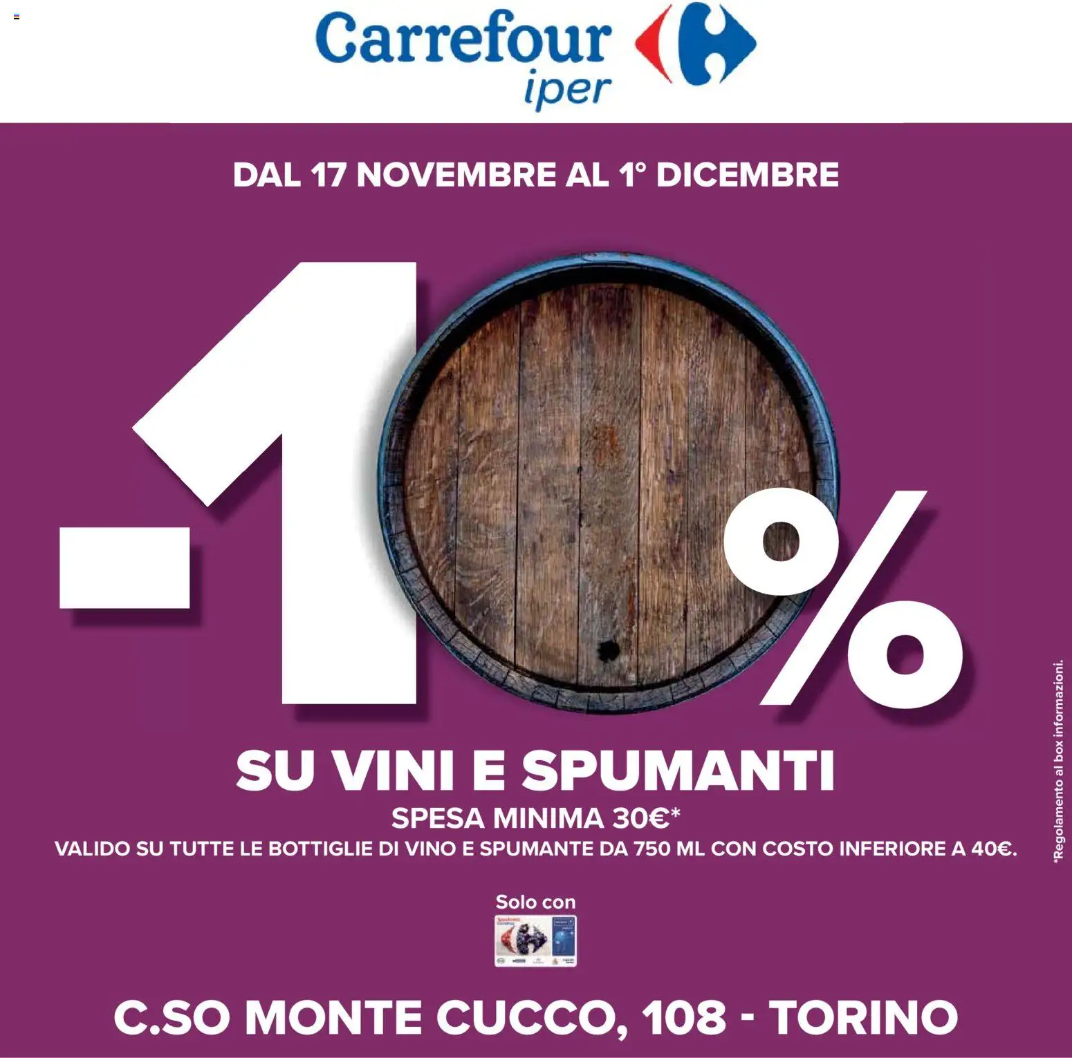 Volantino Carrefour del 17.11.2025 | Pagina: 1 | Prodotti: Vino, Spumante