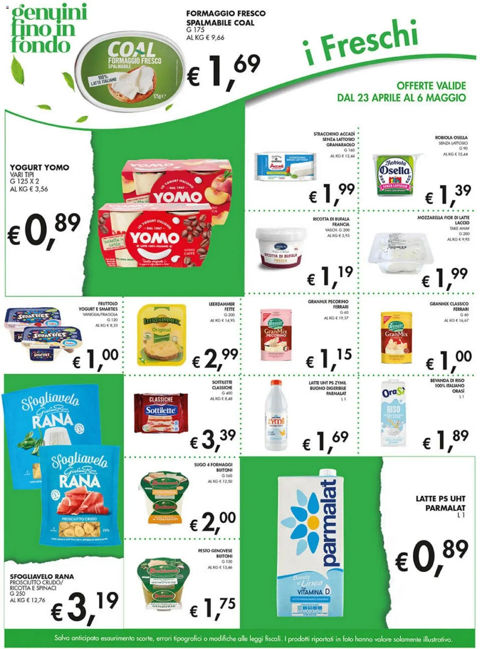 Volantino Coal del 23.04.2026 | Pagina: 9 | Prodotti: Spinaci, Pesto, Sugo, Robiola