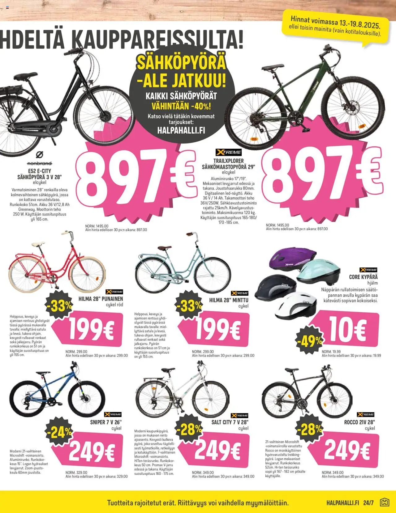  | Sivu: 9 | Tuotteet: Minttu, Sähköpyörä, Akku, Voi