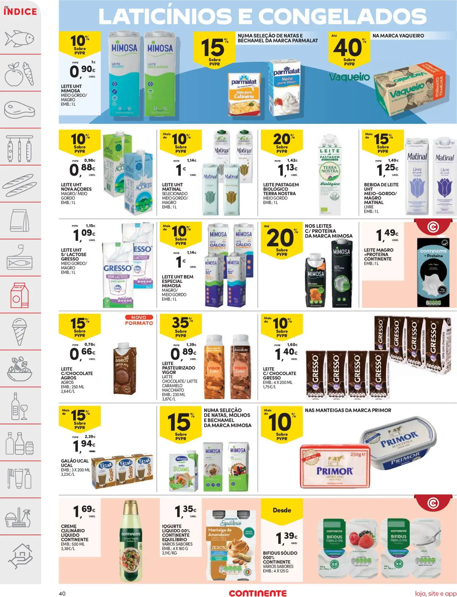 Continente folheto │ válido de 26.12.2025 | Página: 40 | Produtos: Manteiga de amendoim, Leite, Iogurte, Nata