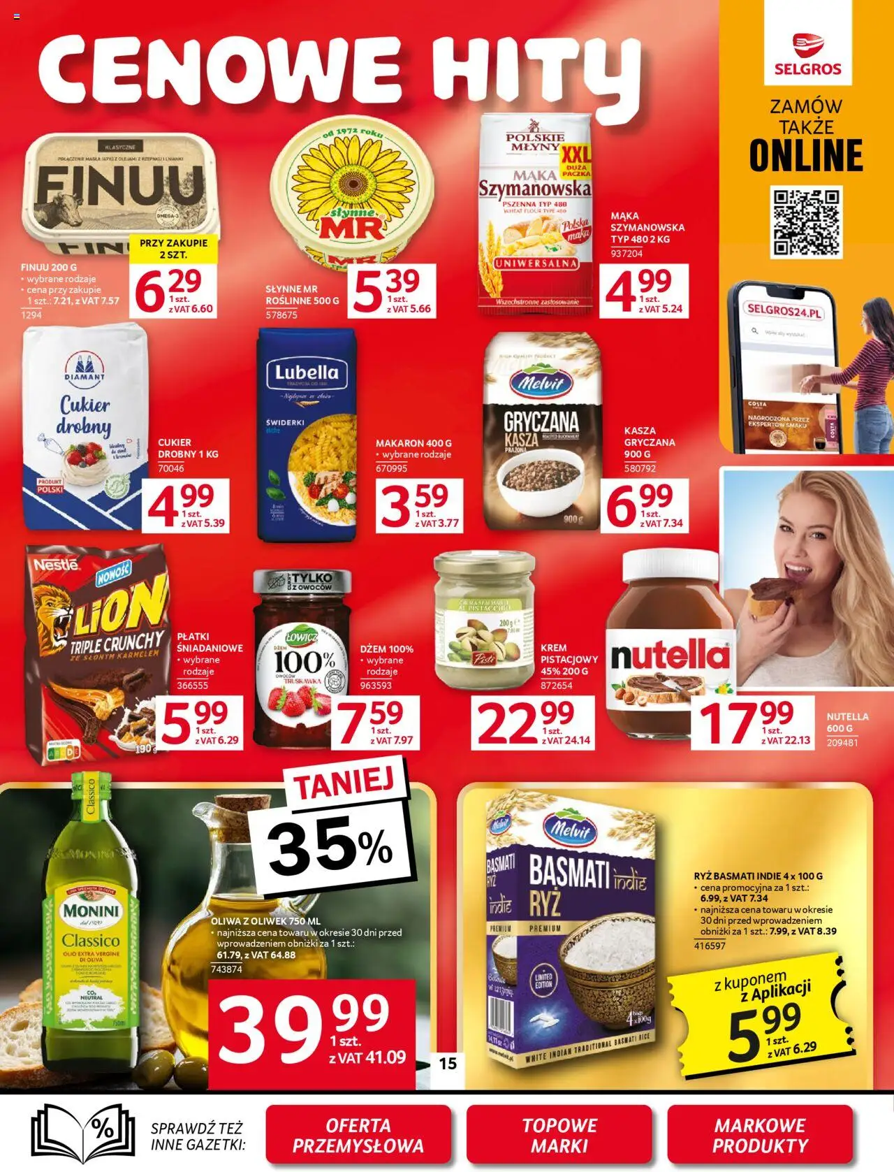 Selgros cash&carry Gazetka od 11.09.2025 | Strona: 17 | Produkty: Oliwa z oliwek, Nutella, Ryż, Makaron