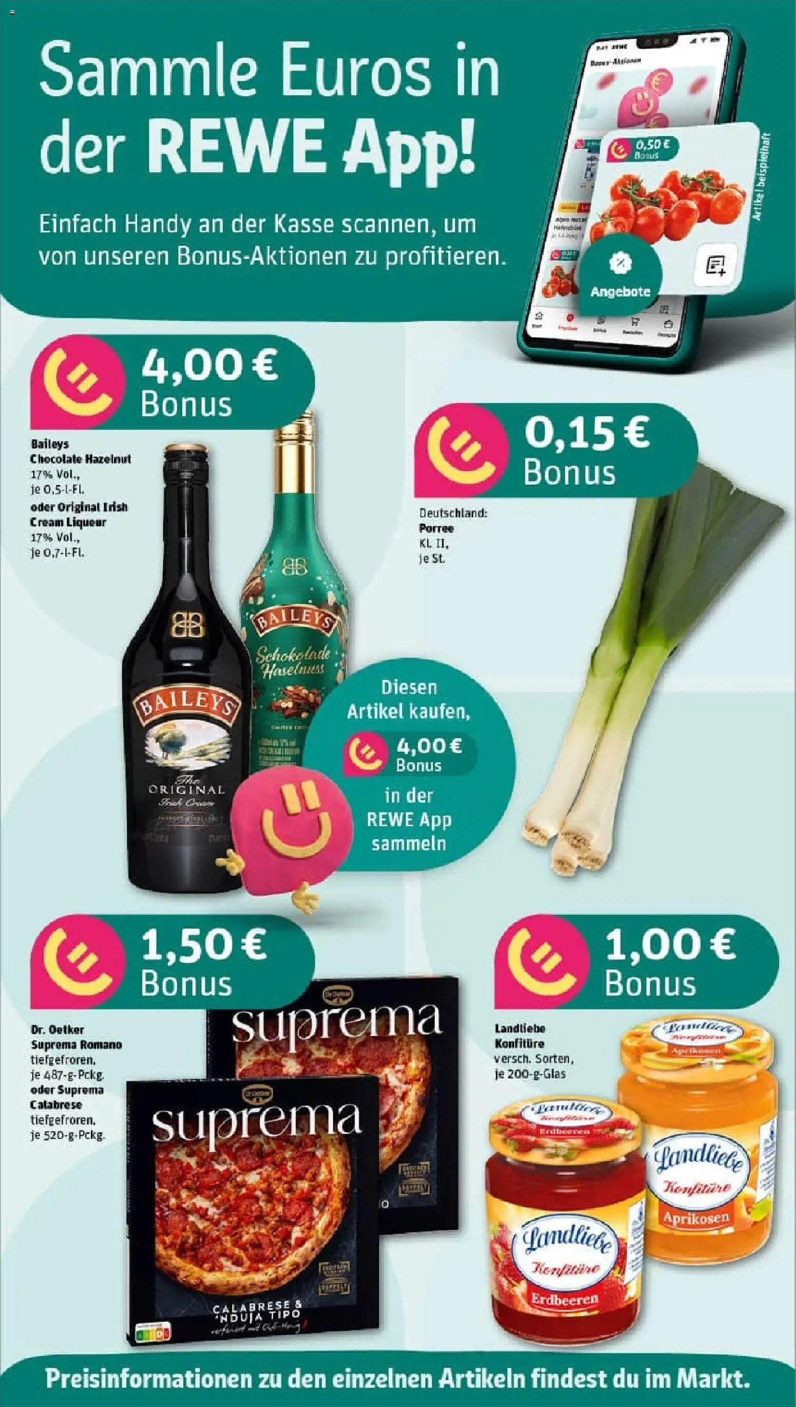 Rewe prospekt Wiesau	 – gültig ab 26.10.2025 | Seite: 4 | Produkte: Schokolade, Baileys, Pizza, Erdbeeren