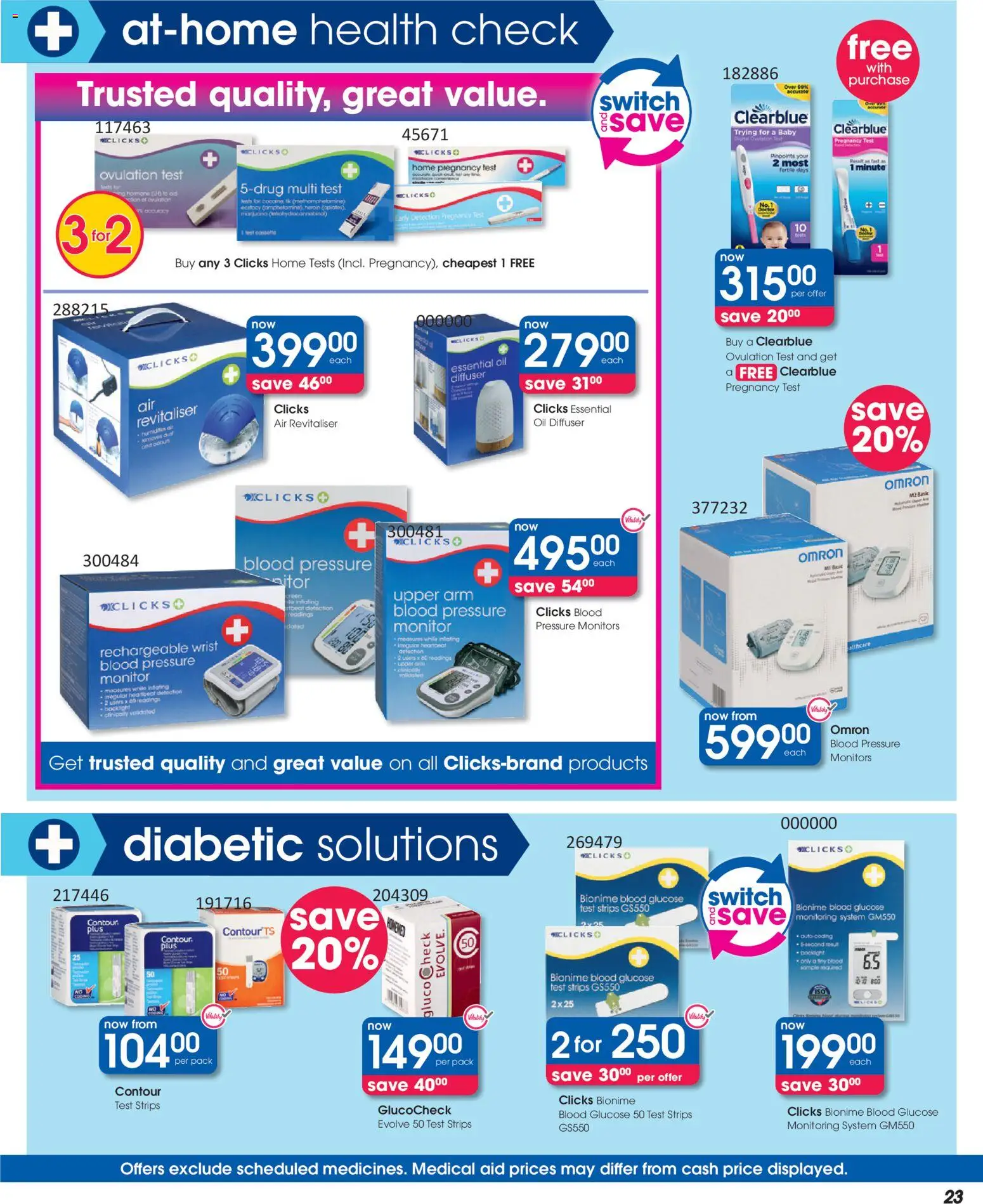 New Clicks catalogue – valid from 30.12.2025 | Page: 23 | Products: Monitor, Diffuser, Oil, Switch