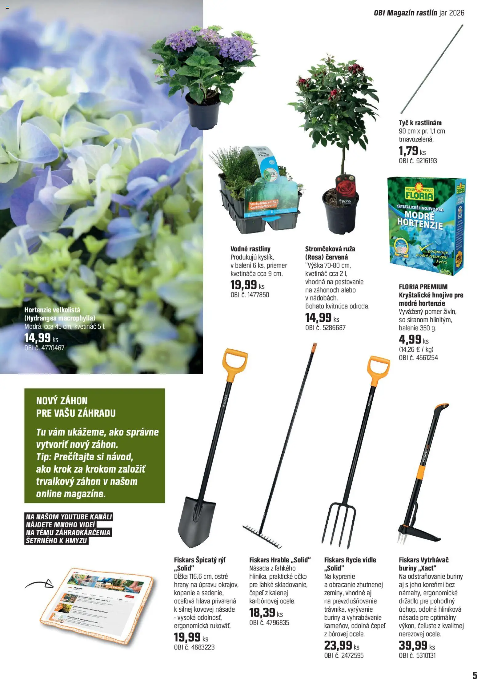 Nové OBI akcie – leták je platný od 15.04.2026 | Strana: 5 | Produkty: Kvetináč, Jar