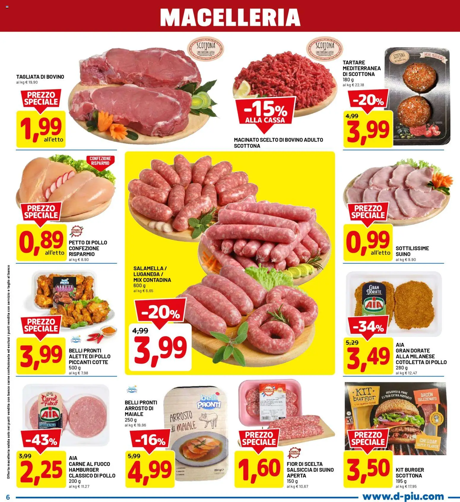 Volantino D Più del 30.04.2026 | Pagina: 6 | Prodotti: Bovino, Petto di Pollo, Pollo, Suino