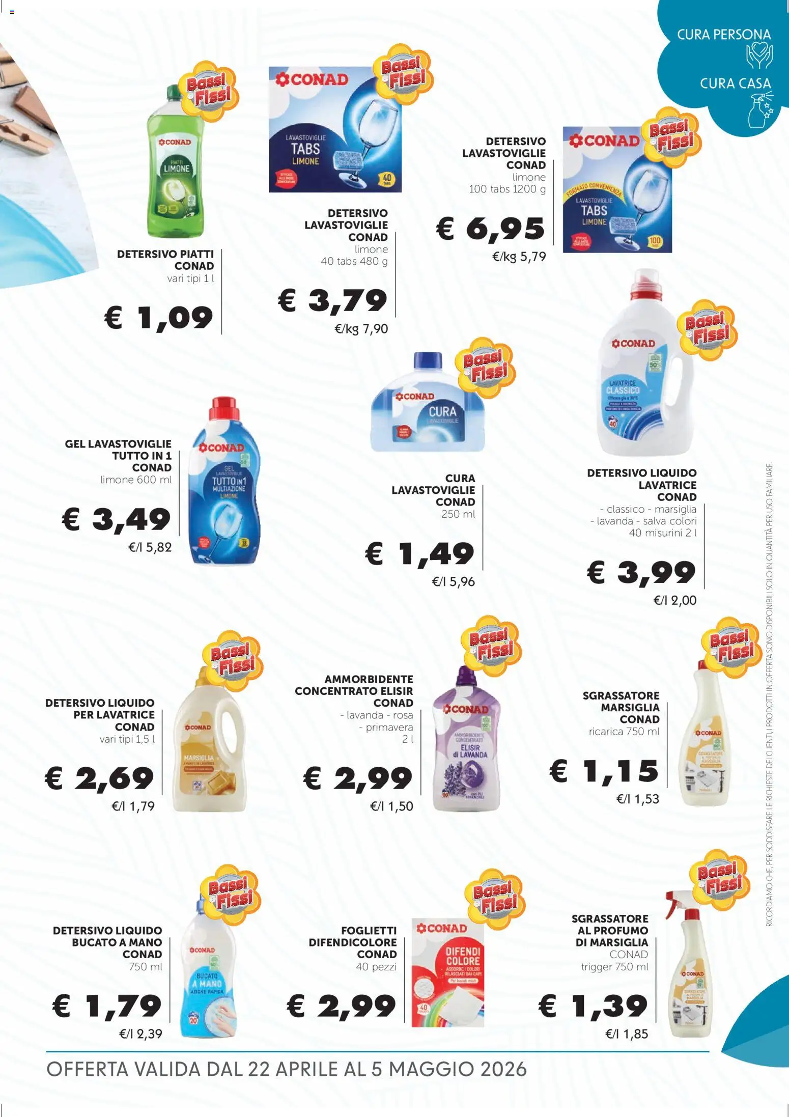Volantino Conad del 22.04.2026 | Pagina: 17 | Prodotti: Ammorbidente, Sgrassatore, Limone, Lavanda