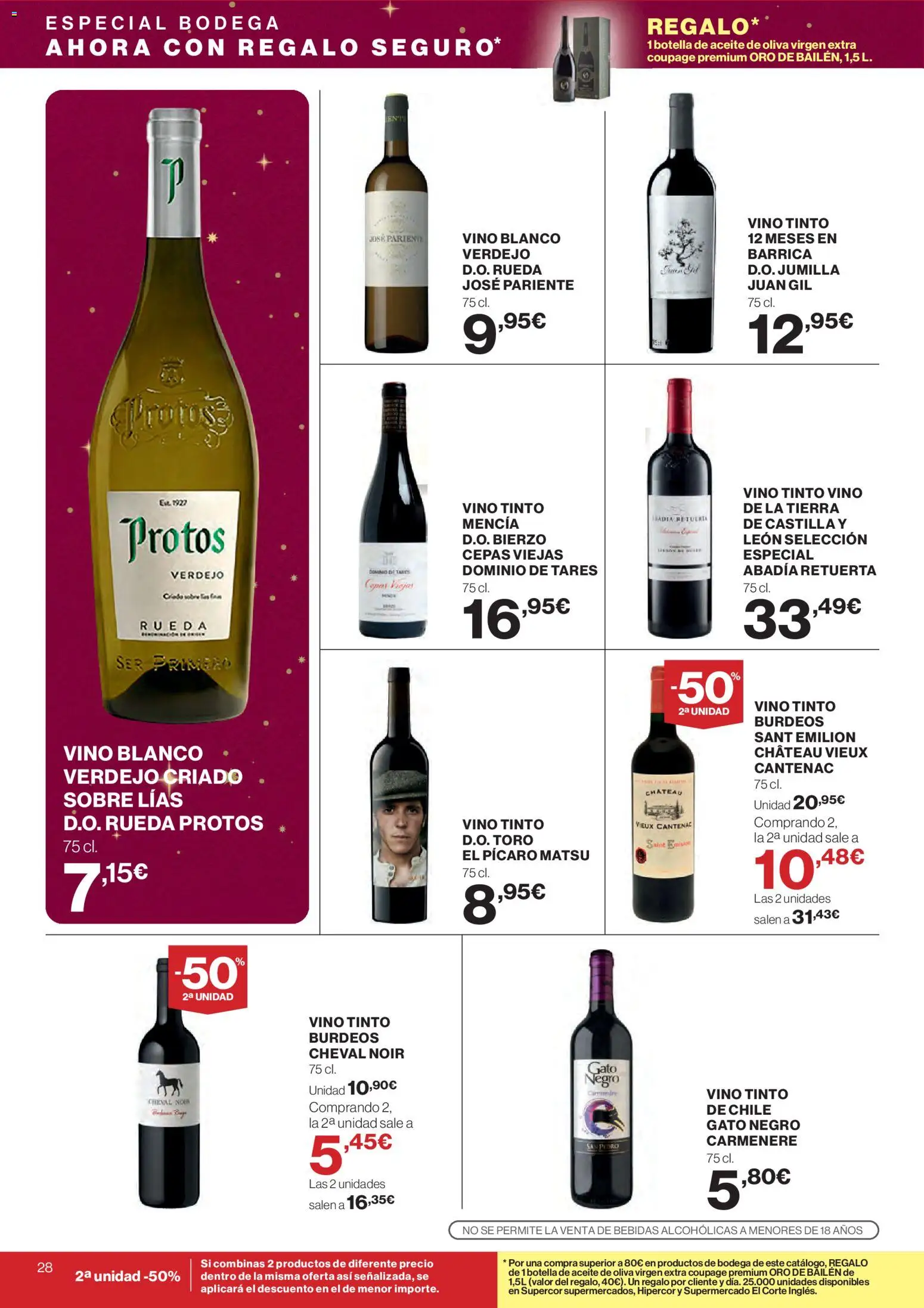 Supercor Canarias │ válido desde el 04.12.2025 | Página: 28 | Productos: Aceite, Vino, Aceite de oliva, Aceite de oliva virgen extra