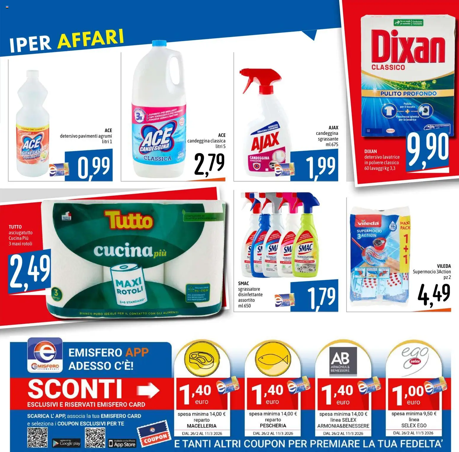 Volantino Emisfero del 26.02.2026 | Pagina: 29 | Prodotti: Candeggina, Sgrassatore, Agrumi, Asciugatutto