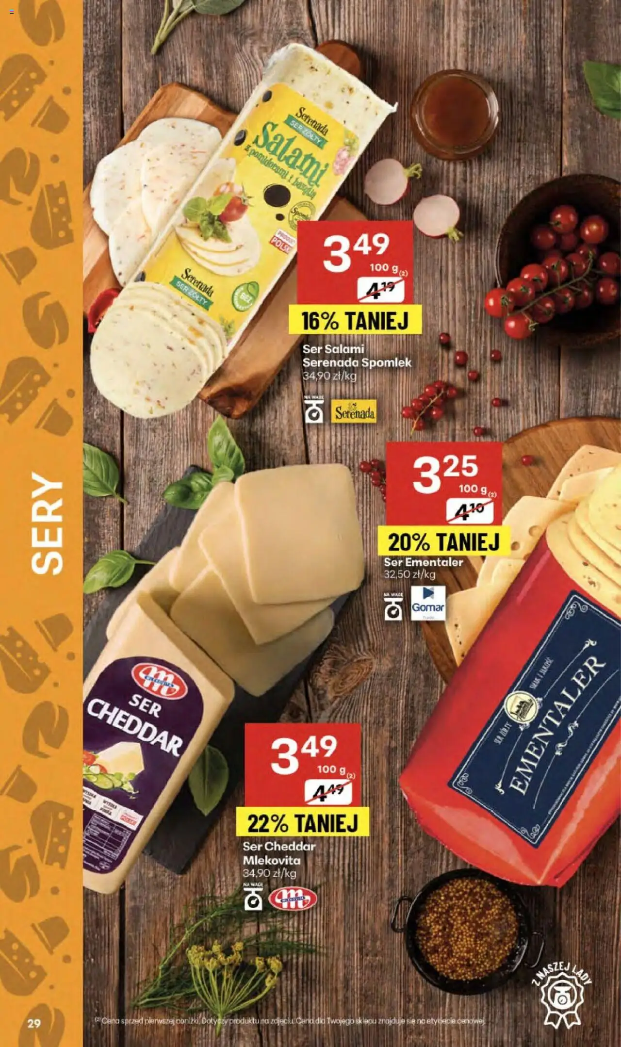 Delikatesy Centrum Gazetka - Sklepy Własne od 16.10.2025 | Strona: 29 | Produkty: Ser żółty, Ser, Salami, Cheddar