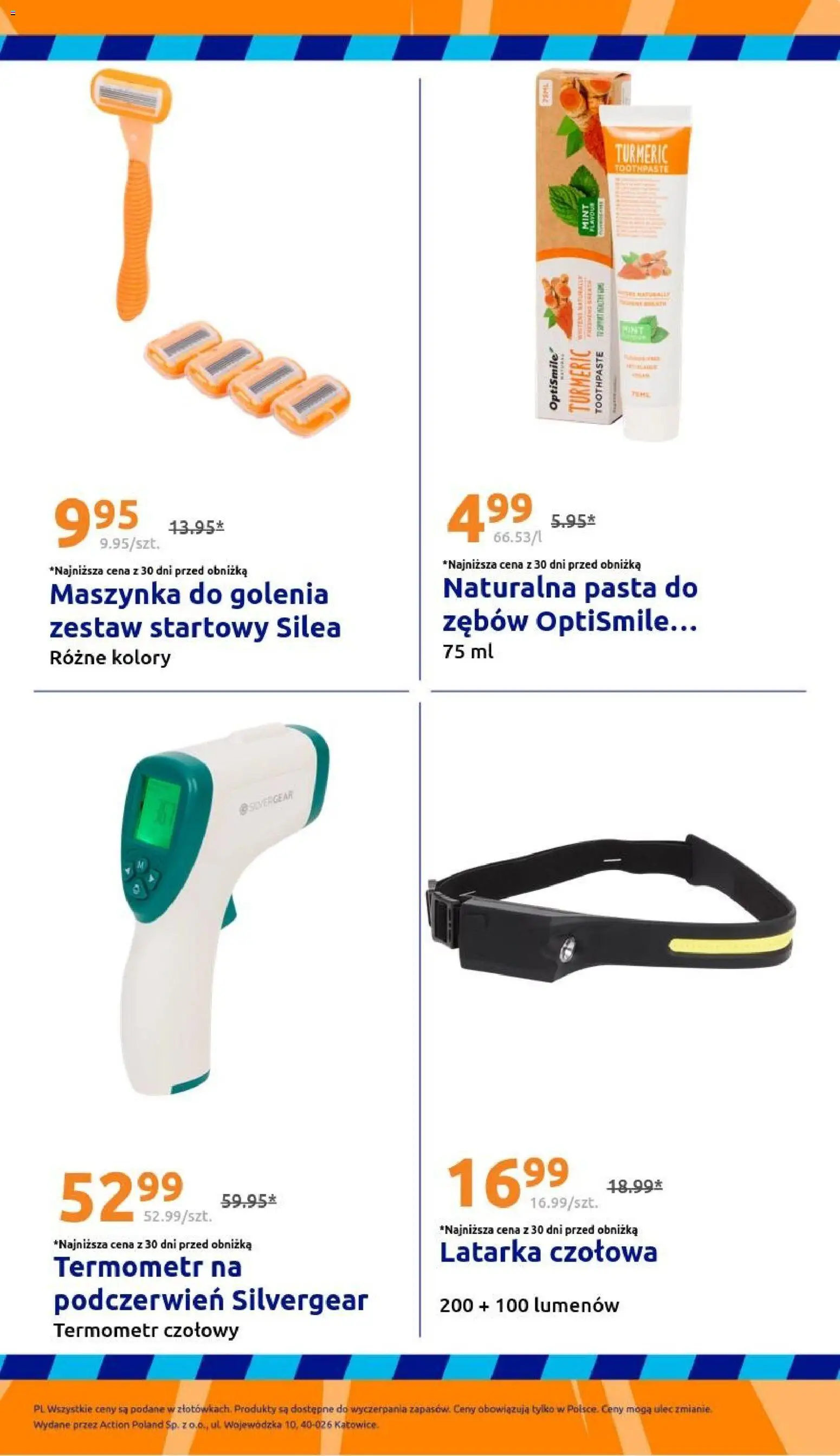 Action Gazetka od 14.01.2026 | Strona: 29 | Produkty: Termometr, Maszynka do golenia, Latarka czołowa