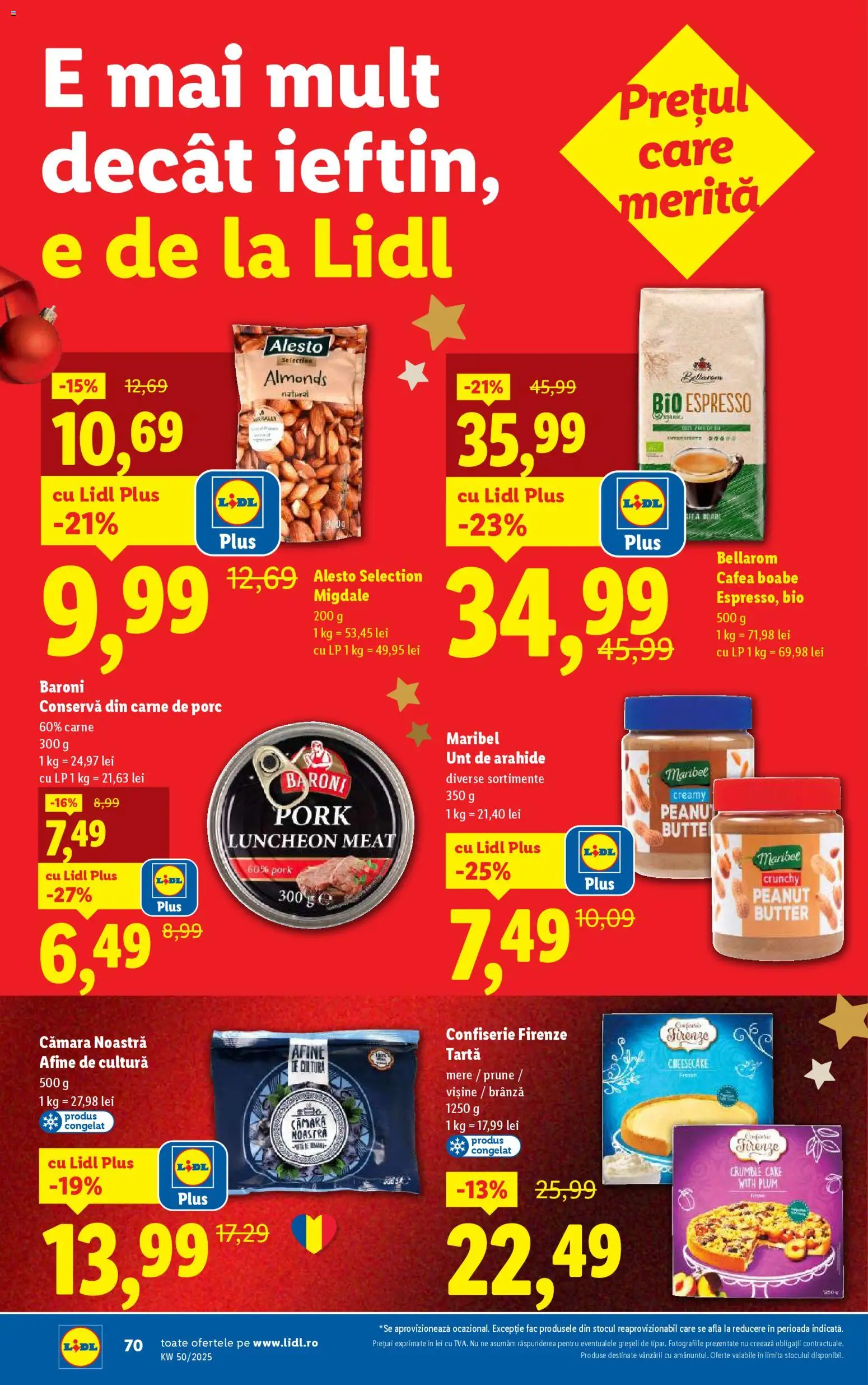 Noul catalog Lidl – valabil de la 08.12.2025 | Pagină: 70 | Produse: Şerit ödül, Brânză, Cafea, Prune