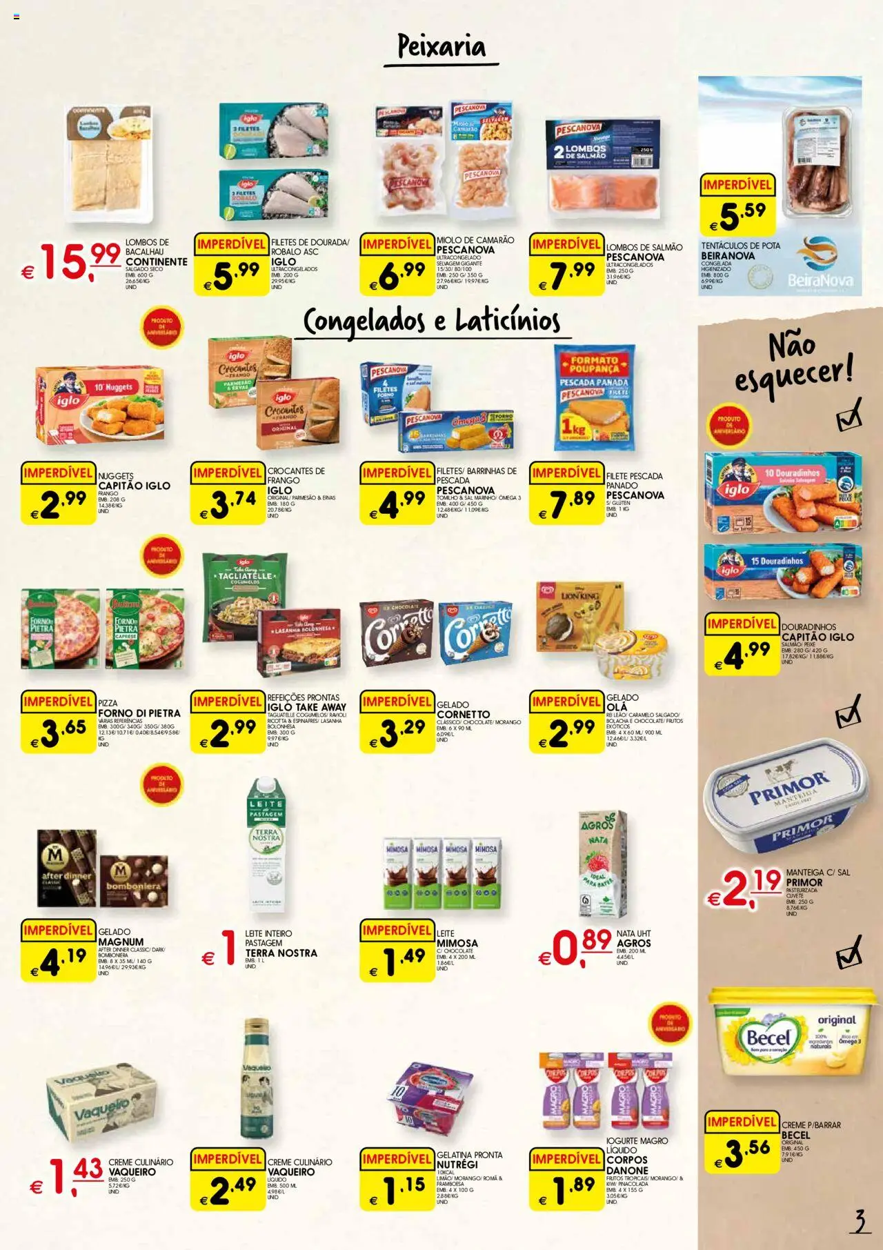 Meu Super folheto │ válido de 09.10.2025 | Página: 3 | Produtos: Frango, Pescada, Gelado, Manteiga