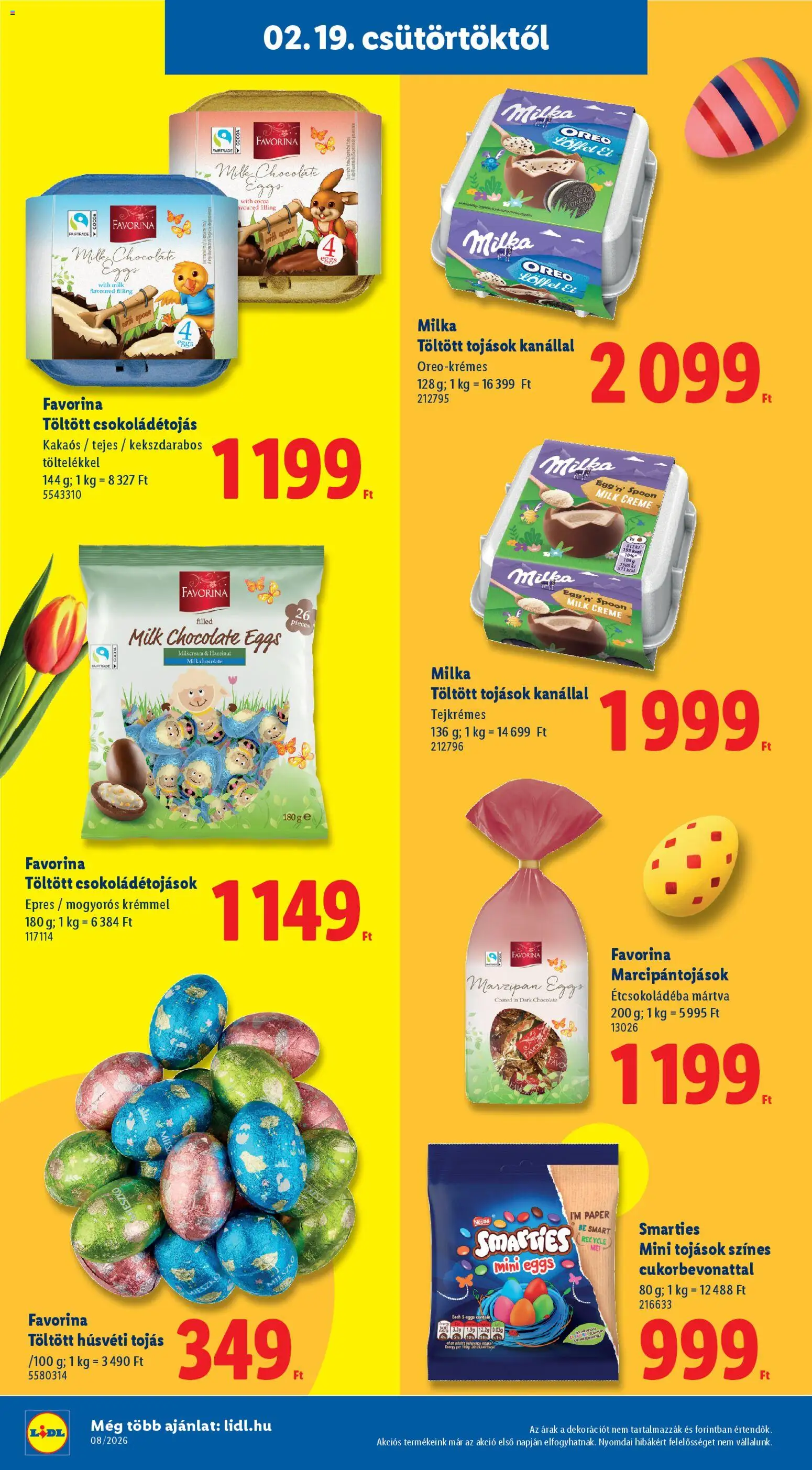 Lidl akciós ujság - amely érvényes a következő dátumtól: 19.02.2026 | Oldal: 4 | Termékek: Tojás