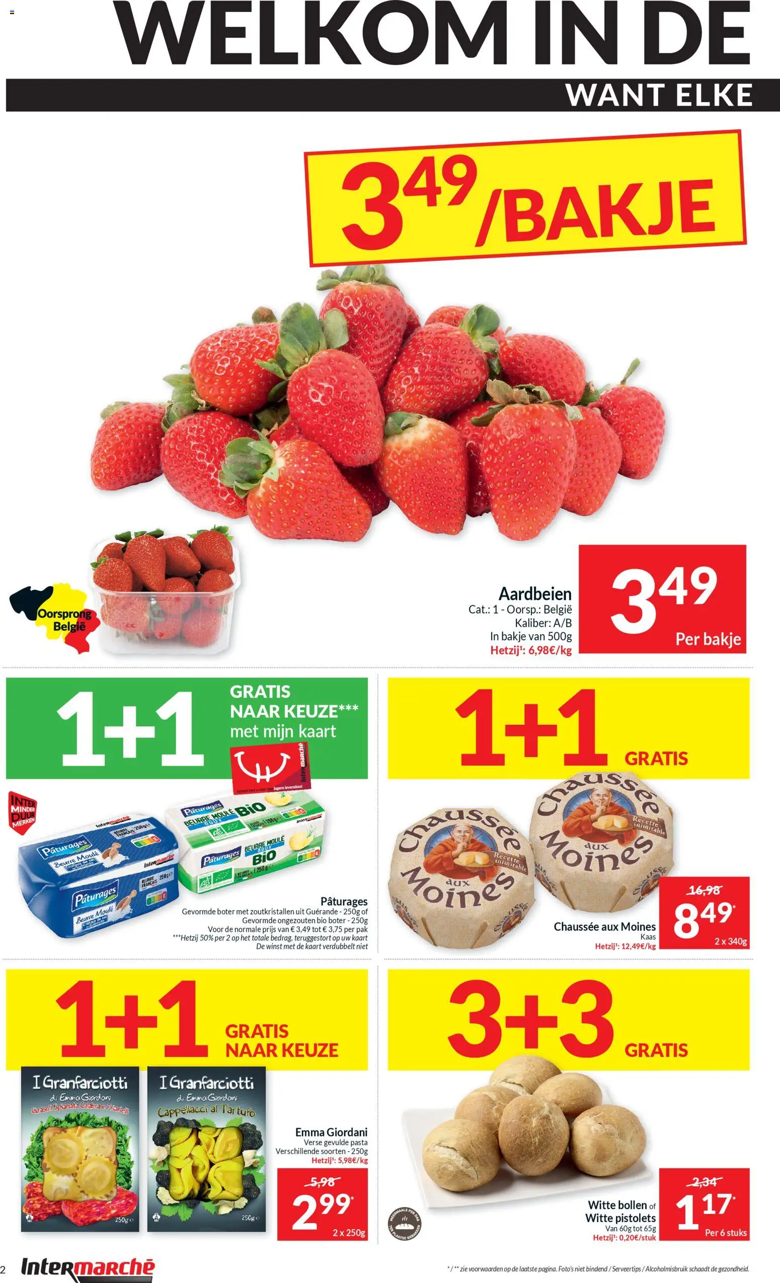 {H1} | Pagina: 2 | Producten: Aardbeien, Pasta, Kaart, Boter