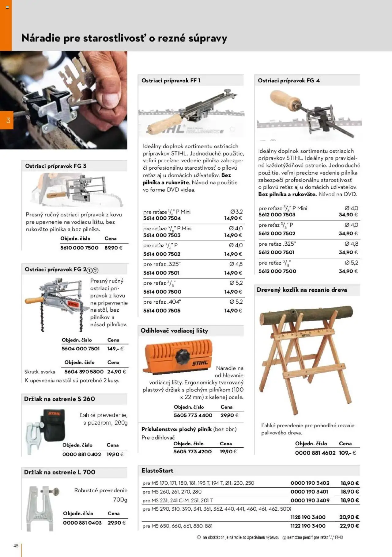 Nové STIHL akcie – leták je platný od 01.04.2025 | Strana: 48 | Produkty: Stôl, Náradie