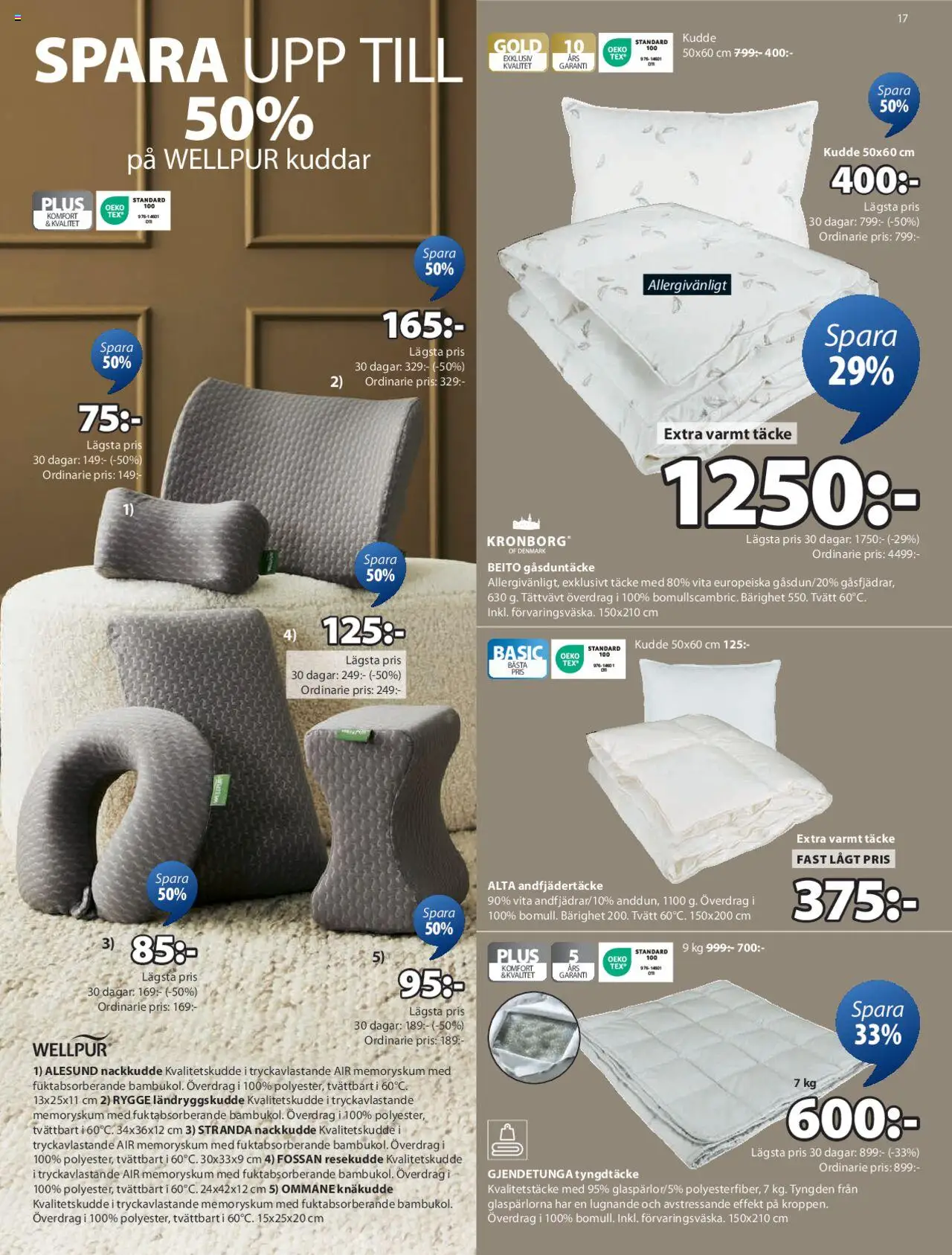 JYSK reklamblad aktuell från 25.08.2025 | Sida: 18 | Produkter: Täcke, Kudde, Nackkudde