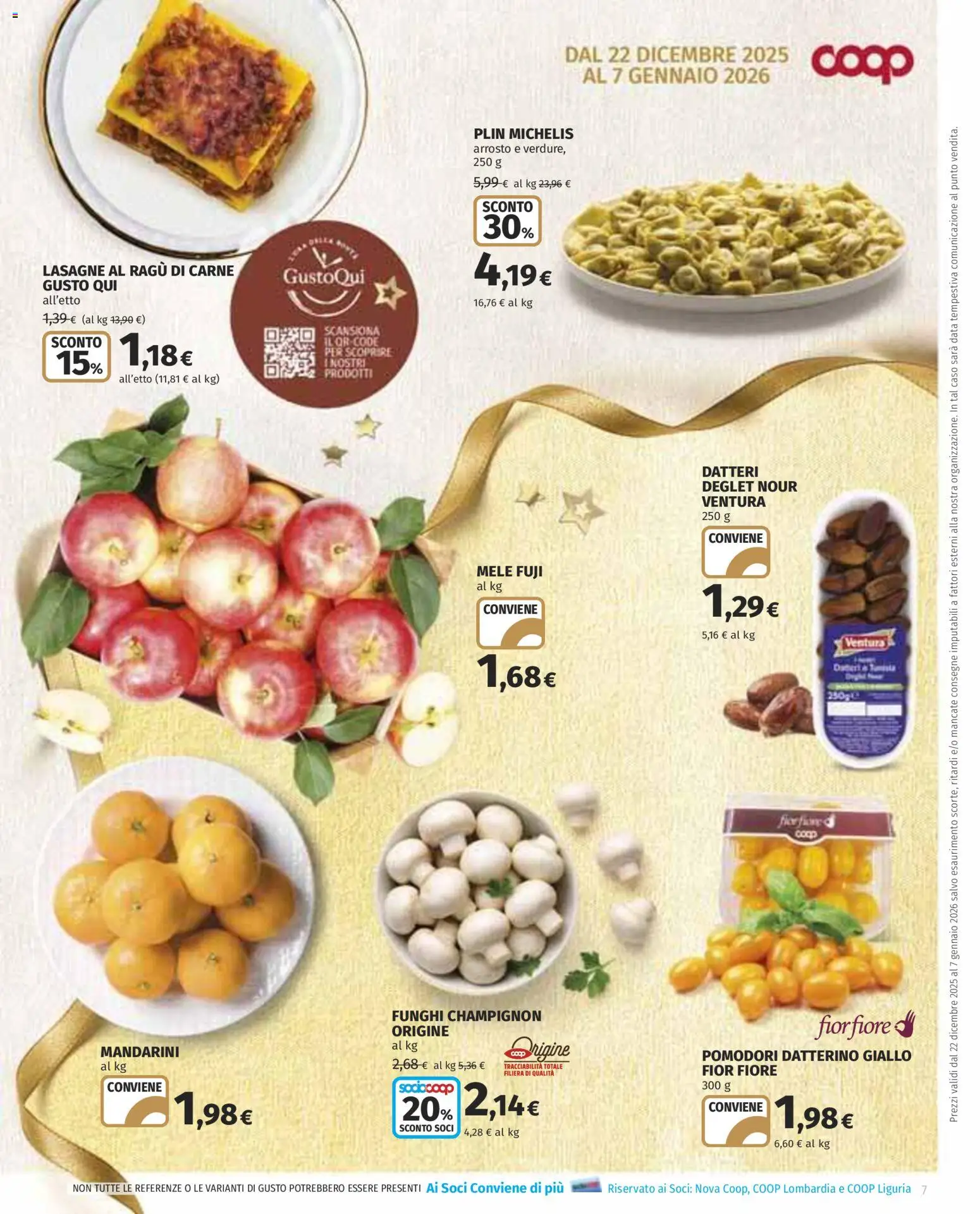 Volantino COOP del 22.12.2025 | Pagina: 7 | Prodotti: Mandarini, Funghi, Data, Ragú