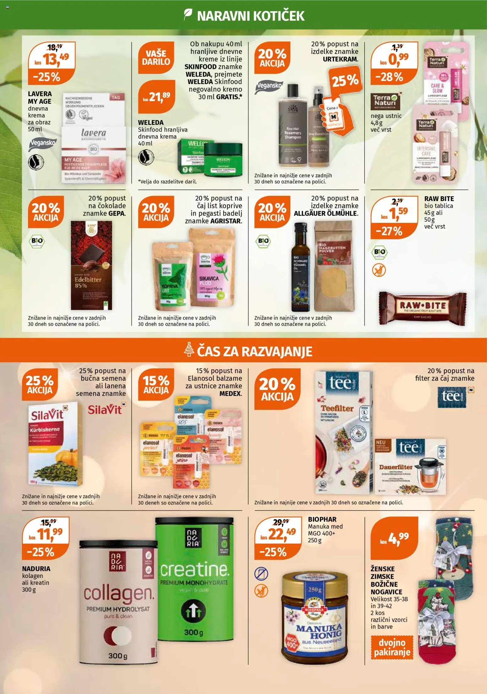 Novi Müller katalog ponudbe – veljaven od 01.12.2025 | Stran: 12 | Izdelki: Kos, Caj, Nogavice, Krema za obraz