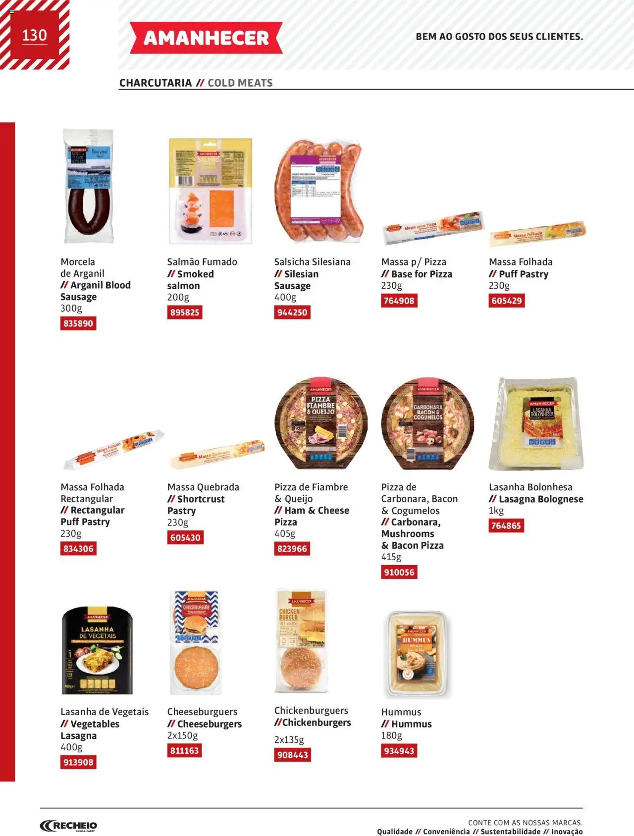 Recheio AS NOSSAS MARCAS │ válido de 19.12.2023 | Página: 130 | Produtos: Bacon, Puff, Salmão, Salsicha