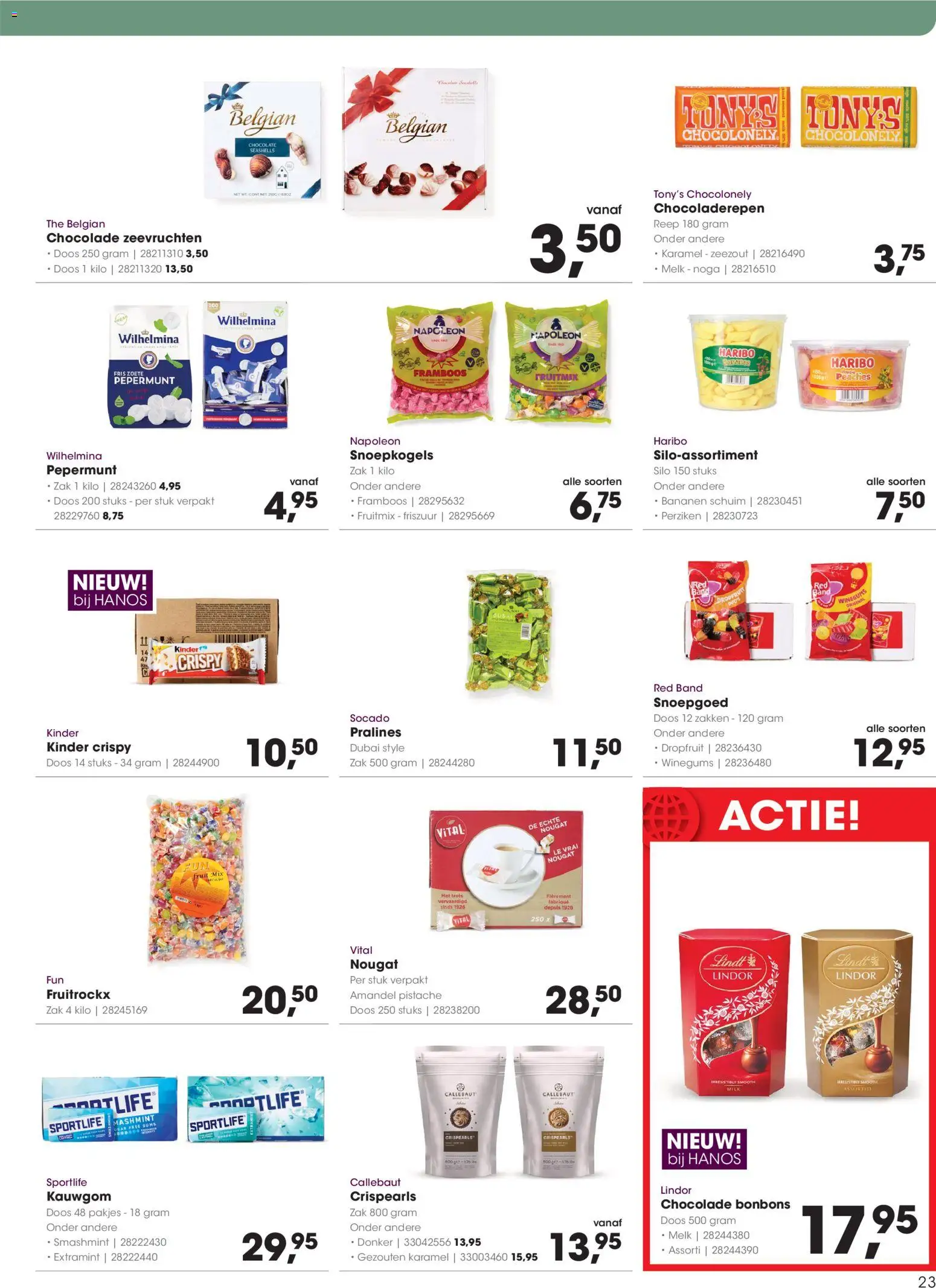 {H1} | Pagina: 23 | Producten: Csirkebőr, Kinder, Zeezout, Pepermunt