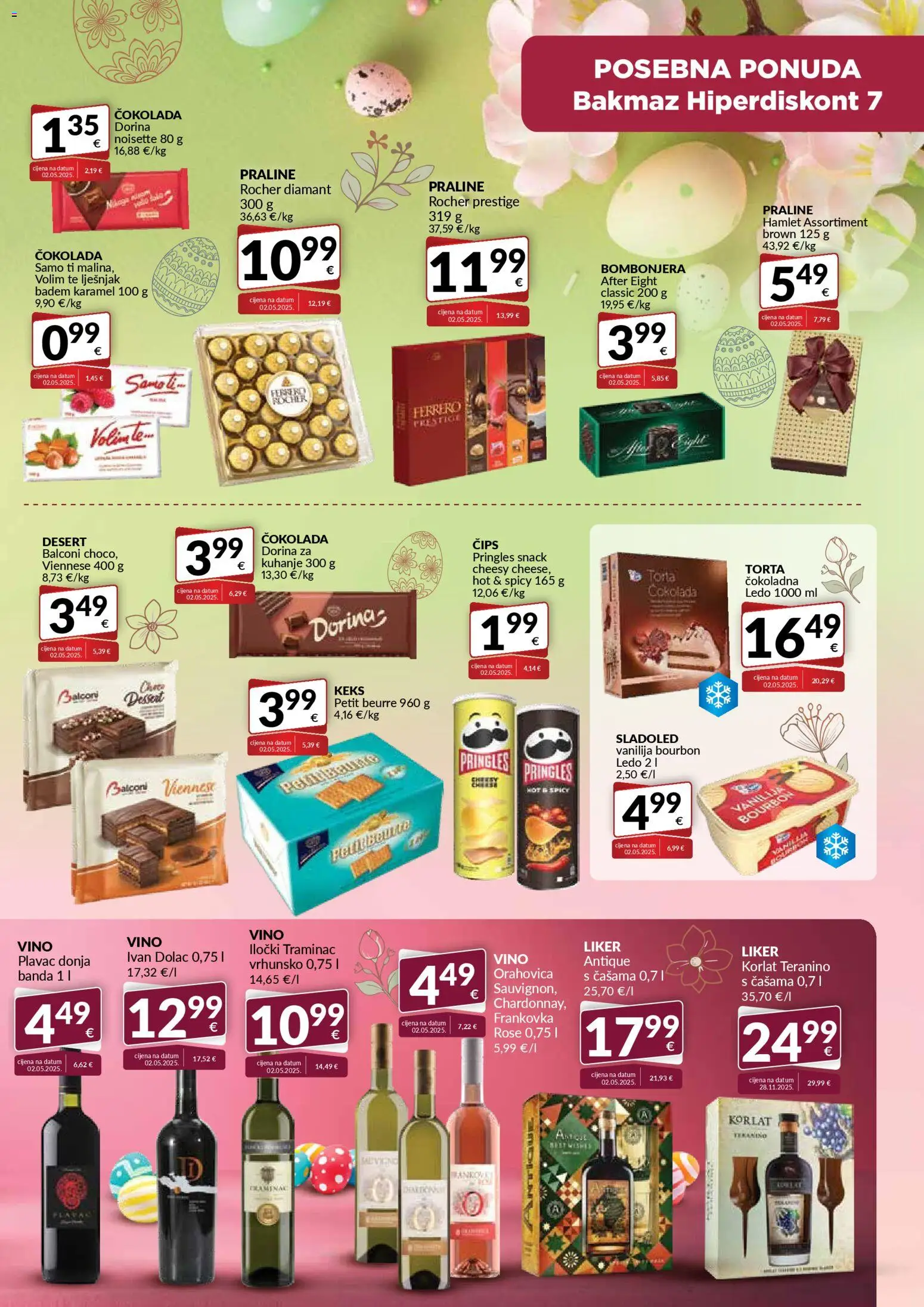 Bakmaz katalog | vrijedi od 01.04.2026 | Stranica: 15 | Proizvodi: Praline, Petit Beurre, Bombonjera, Torta