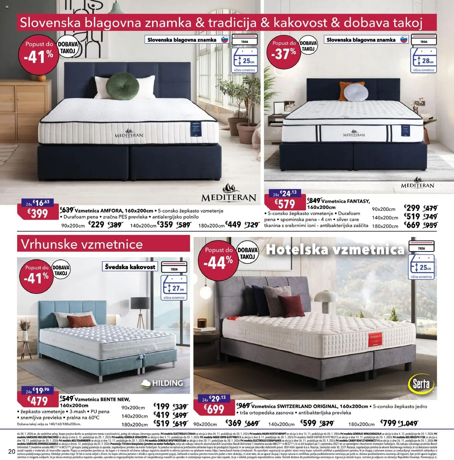 Novi Harvey Norman katalog ponudbe – veljaven od 14.01.2026 | Stran: 20 | Izdelki: Vzmetnica, Prevleka, Sesalnik
