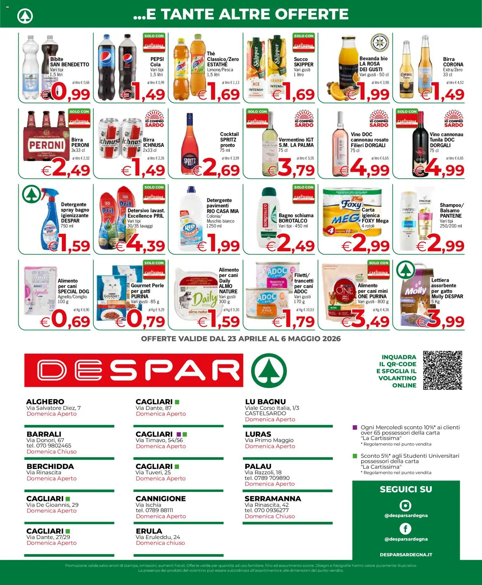 Volantino Despar del 23.04.2026 | Pagina: 4 | Prodotti: Vino, Ananas, Agnello, Bagno