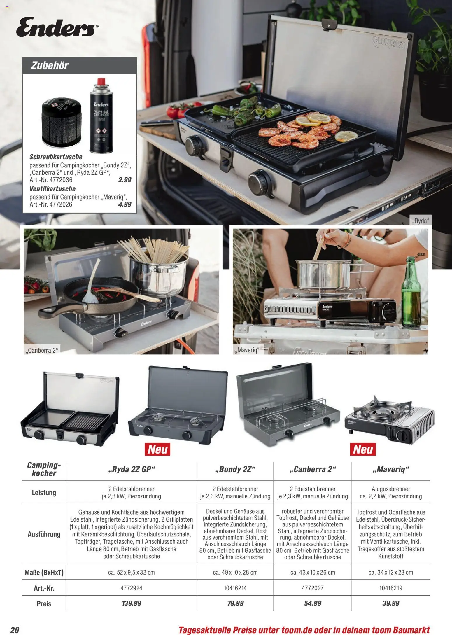 Toom Baumarkt  Grills & Zubehör 2026 – gültig ab 14.02.2026 | Seite: 20 | Produkte: Kocher