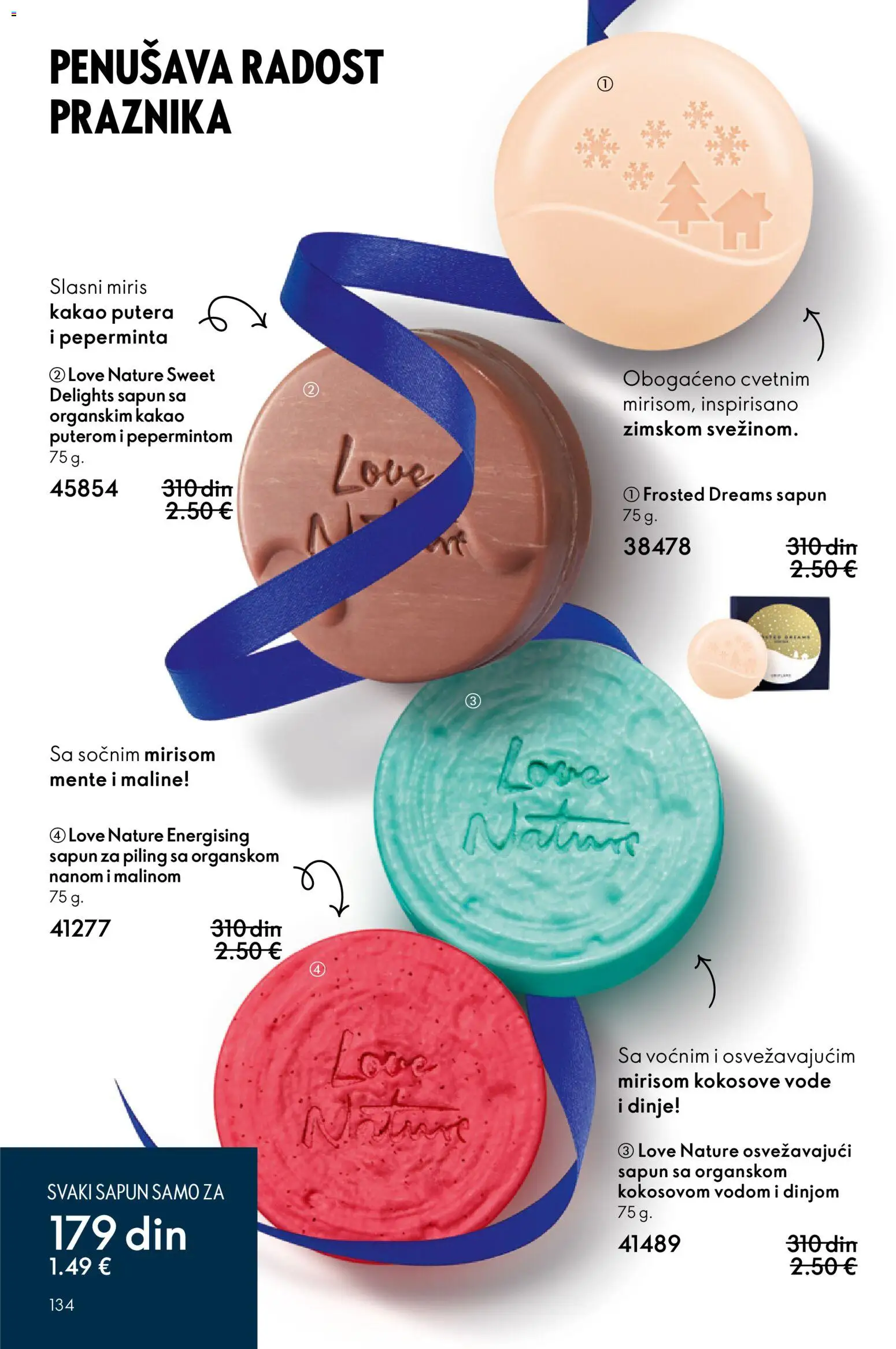 Oriflame katalog - važi od 10.12.2025 | Strana: 134 | Proizvode: Miris, Piling, Sapun