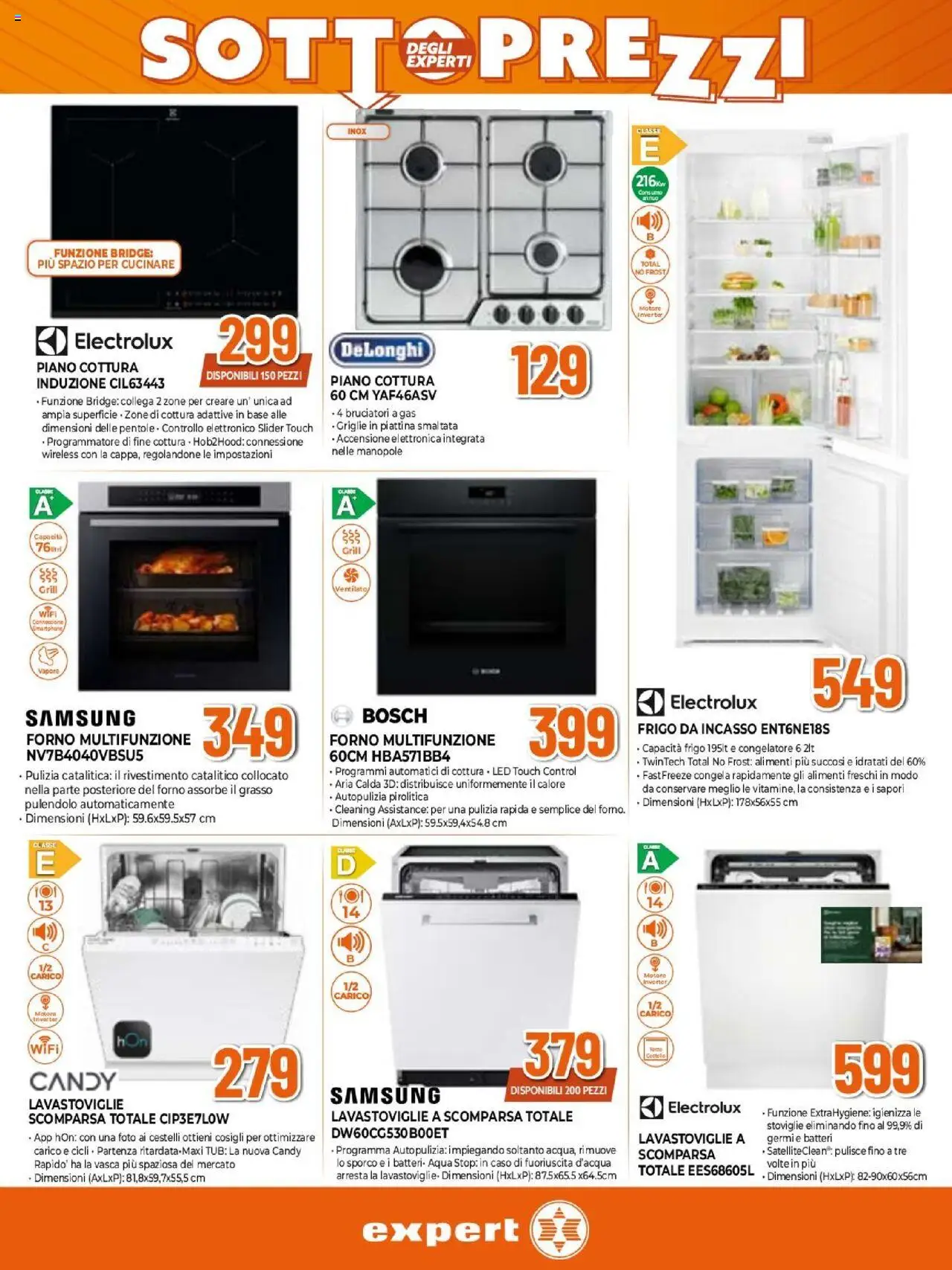 Volantino Expert del 02.10.2025 | Pagina: 20 | Prodotti: Piano cottura, Lavastoviglie, Forno, Samsung