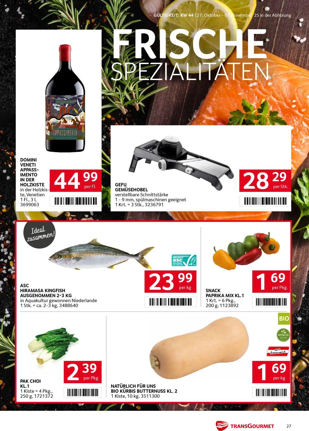 Transgourmet Flugblatt gültig ab 26.10.2025 | Seite: 27 | Produkte: Kürbis