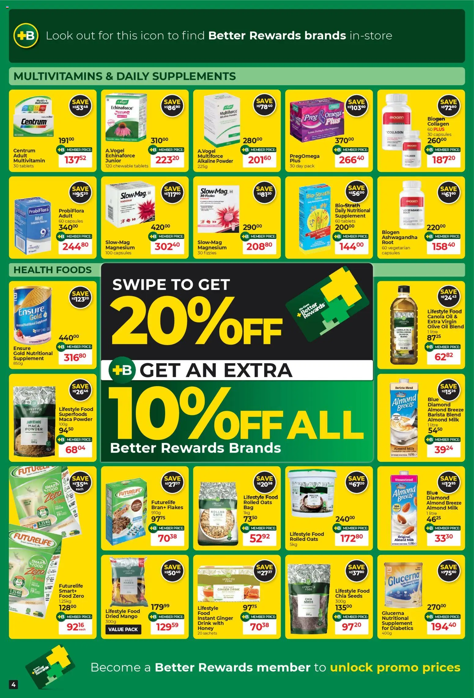 New Dis-Chem catalogue – valid from 21.10.2025 | Page: 4 | Products: Multivitamins, Oats, Flakes, Mango