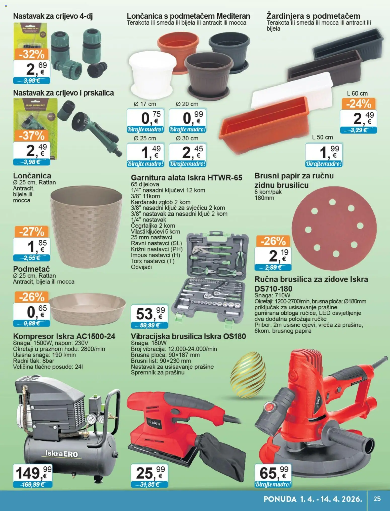 KTC katalog | vrijedi od 01.04.2026 | Stranica: 25 | Proizvodi: Brusilica, Kompresor