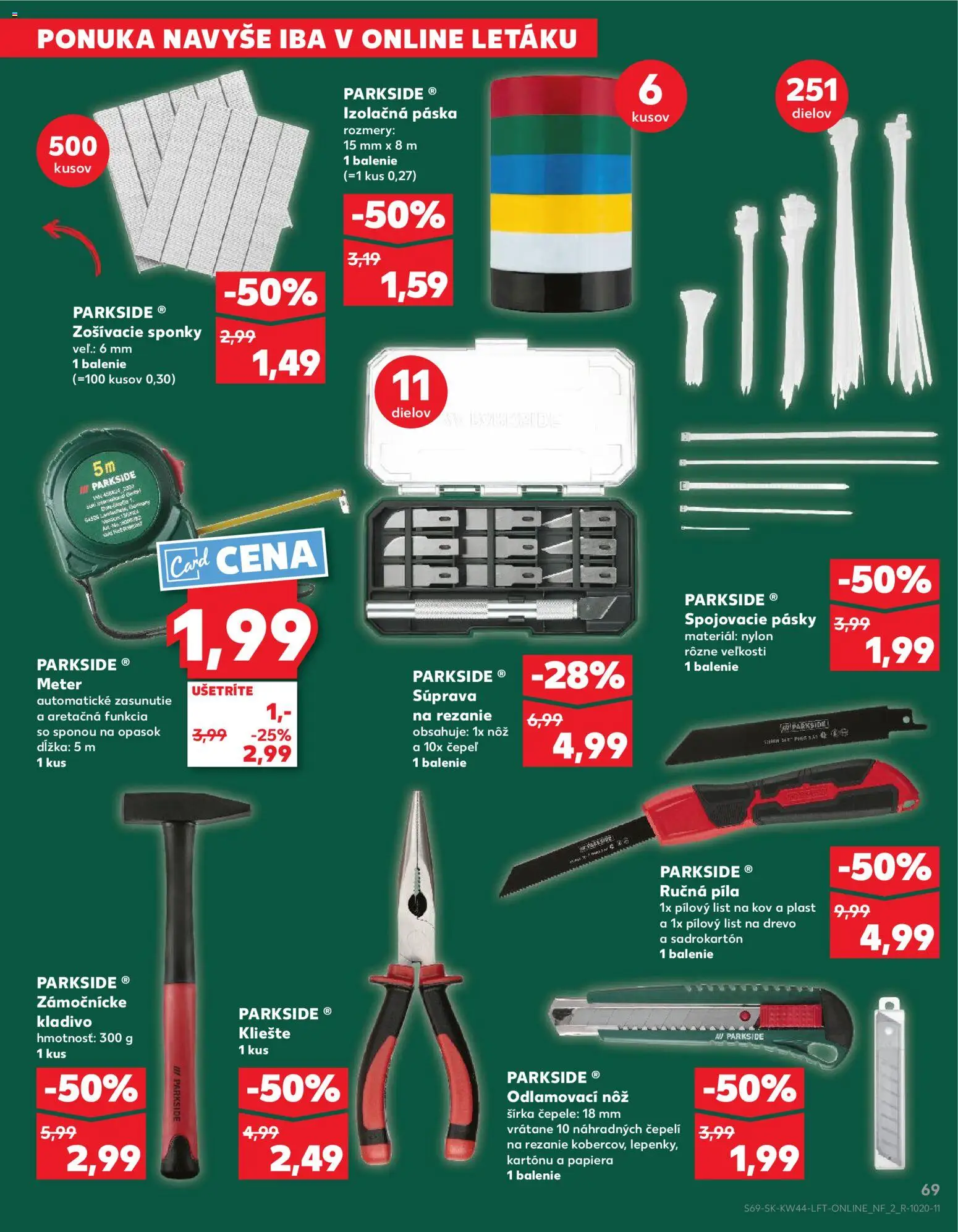 Nové Kaufland akcie – leták je platný od 30.10.2025 | Strana: 69 | Produkty: Píla, Parkside, Opasok