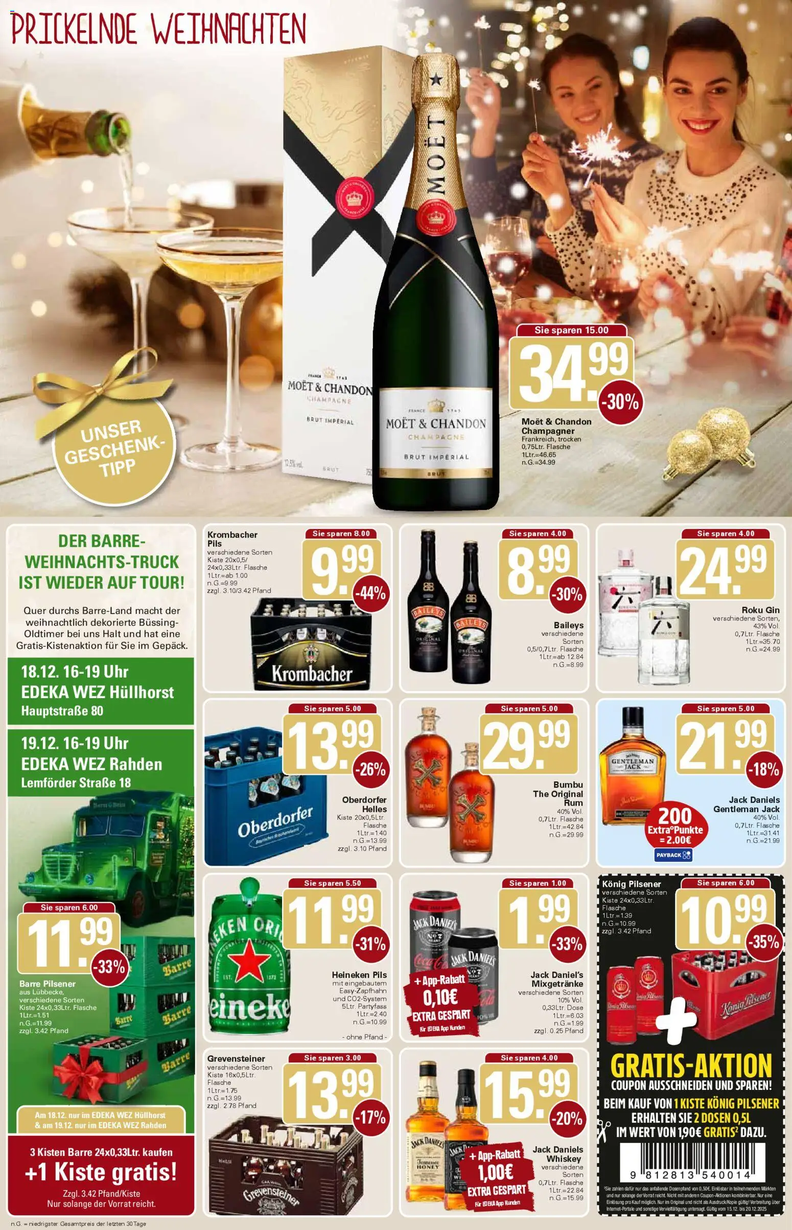 WEZ Prospekt – gültig ab 15.12.2025 | Seite: 14 | Produkte: Jack Daniel's, Gin, Whiskey, Eis