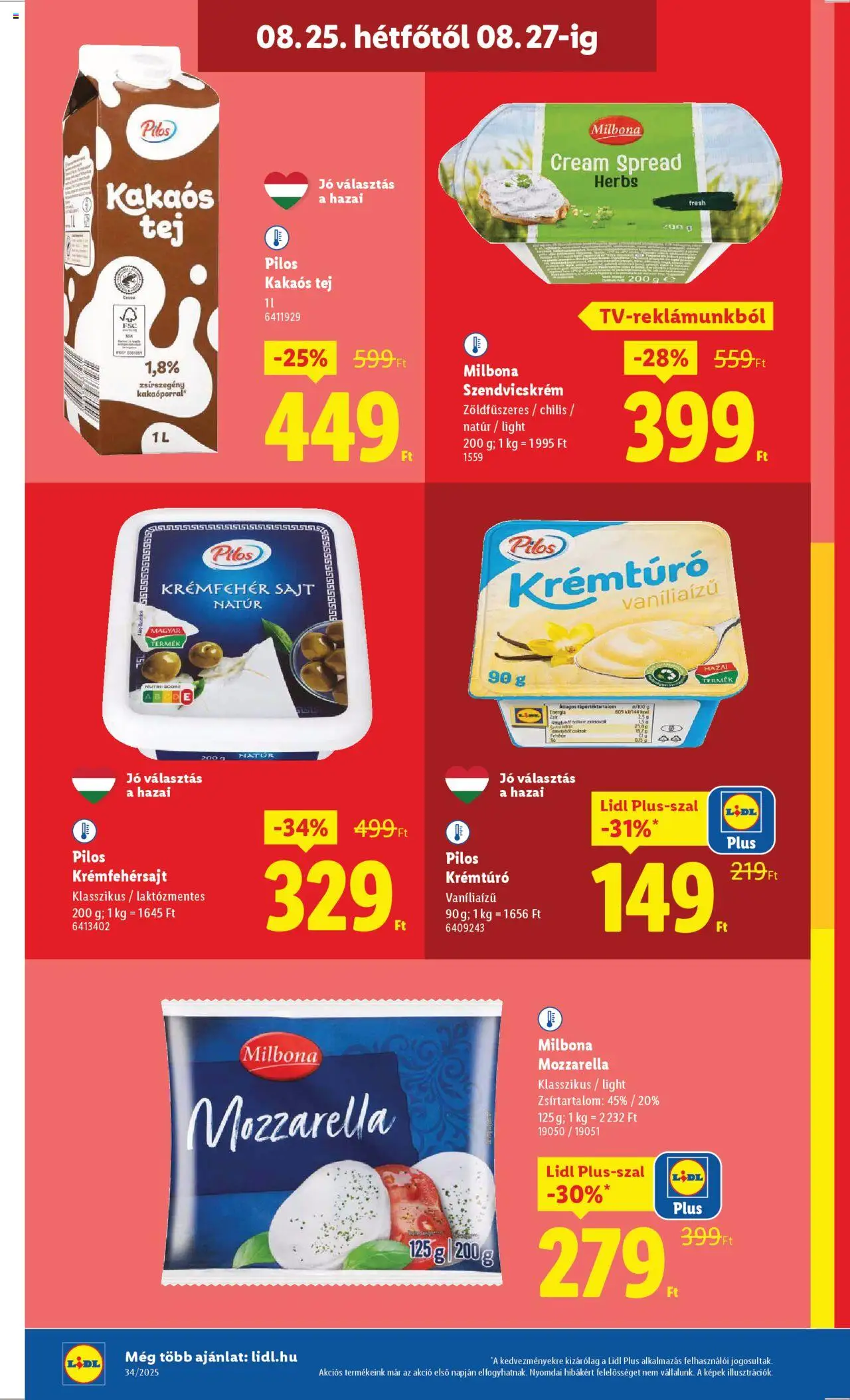 Lidl akciós ujság - amely érvényes a következő dátumtól: 21.08.2025 | Oldal: 62 | Termékek: Szendvicskrém, Krémtúró, Sajt, Kakaós tej