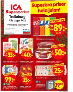 ICA Supermarket - Trelleborg - Förhandsvisning av reklamblad från butik ICA Supermarket aktuell från 08.12.2025 | Sida: 1 | Produkter: Spenat, Ost, Äpplen, Pasta