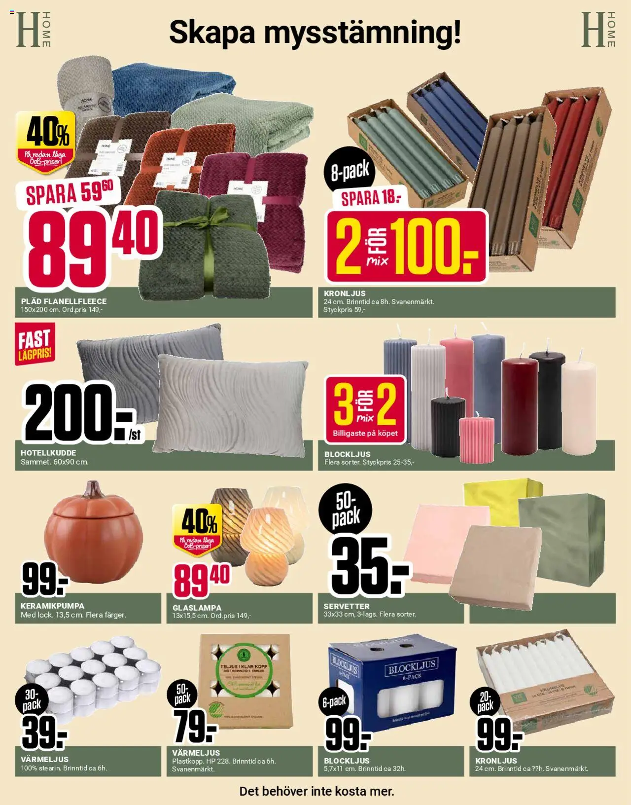 ÖoB reklamblad aktuell från 25.08.2025 | Sida: 7 | Produkter: Pläd, Värmeljus, Servetter