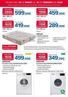 Vista previa Costco catálogo válido desde el 19.01.2026 | Página: 15 | Productos: Colchon, Lavadora, Secadora, Peso